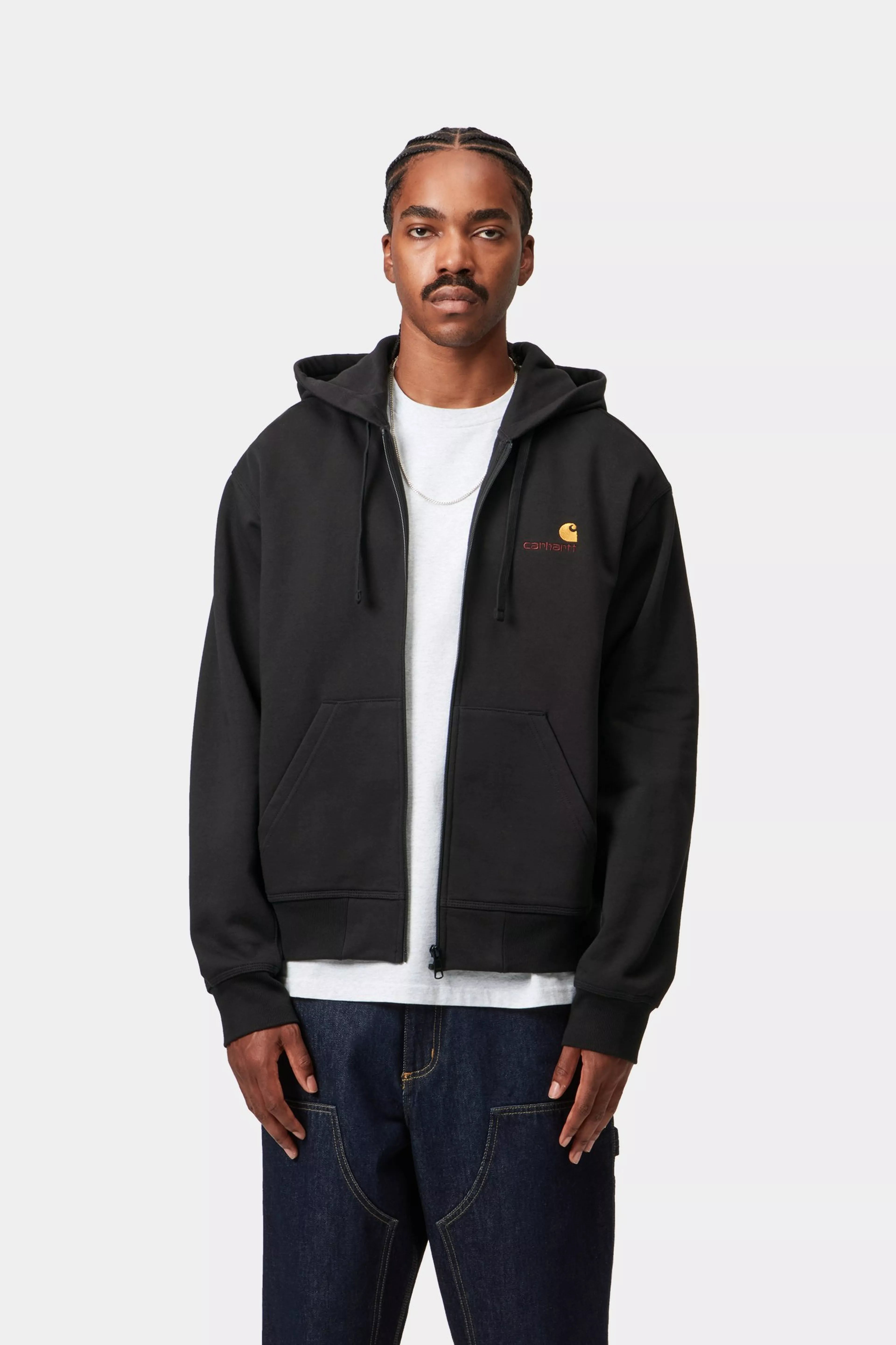 Hooded American Script Jacket - Black