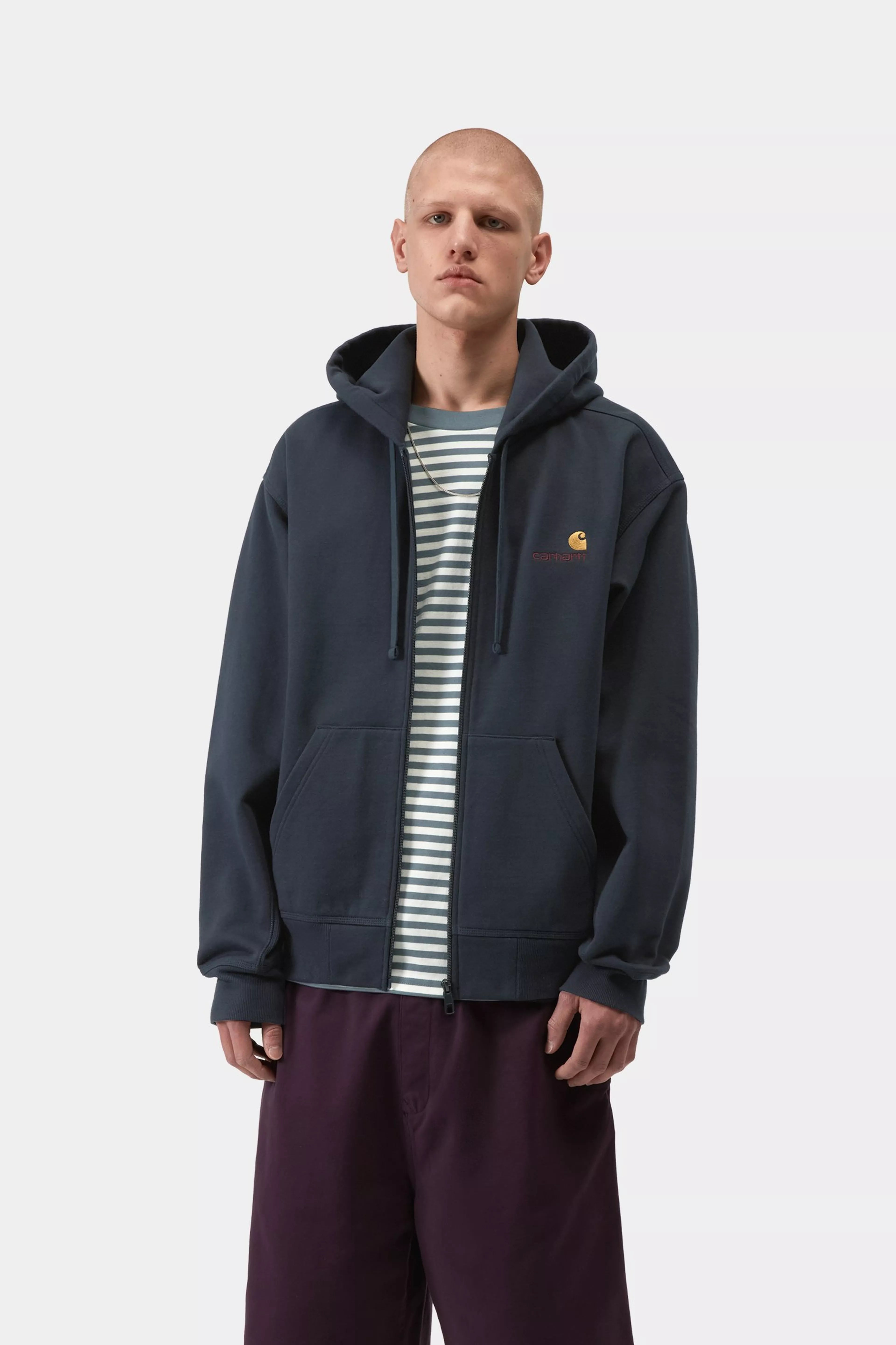 Hooded American Script Jacket - Deep Night