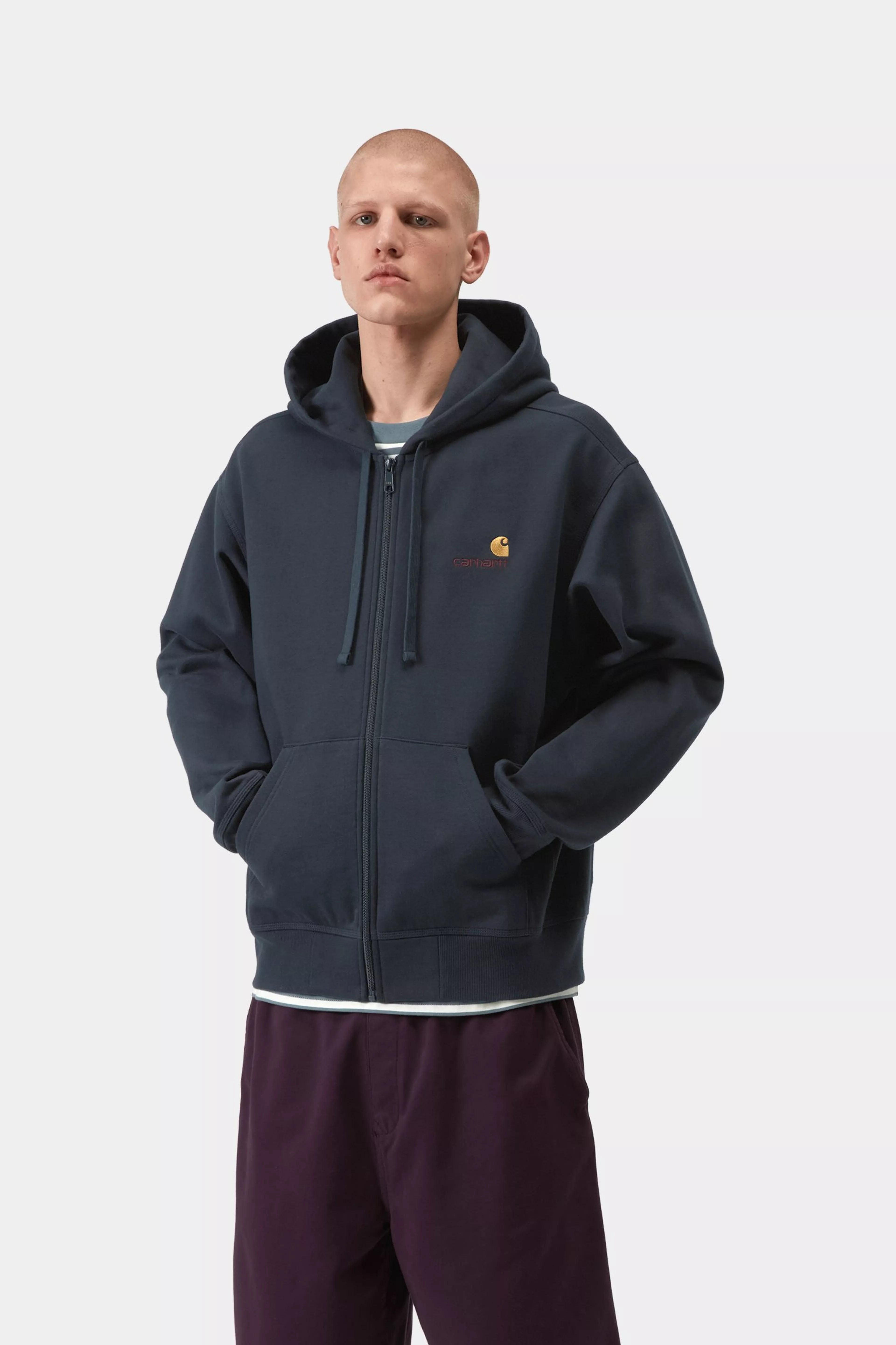 Hooded American Script Jacket - Deep Night