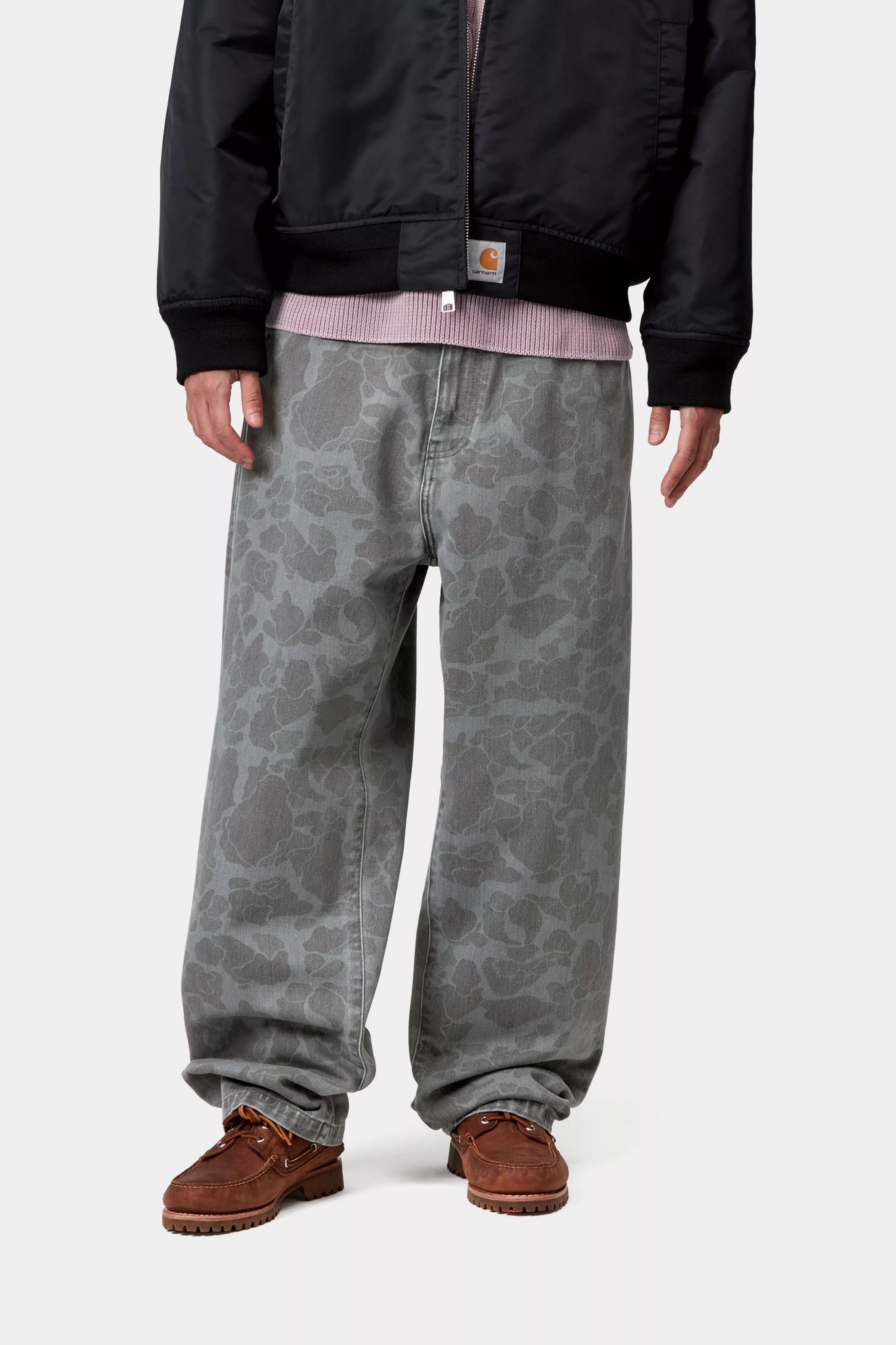 DUCK LANDON PANT - Camo Duck, Black (heavy bleached)