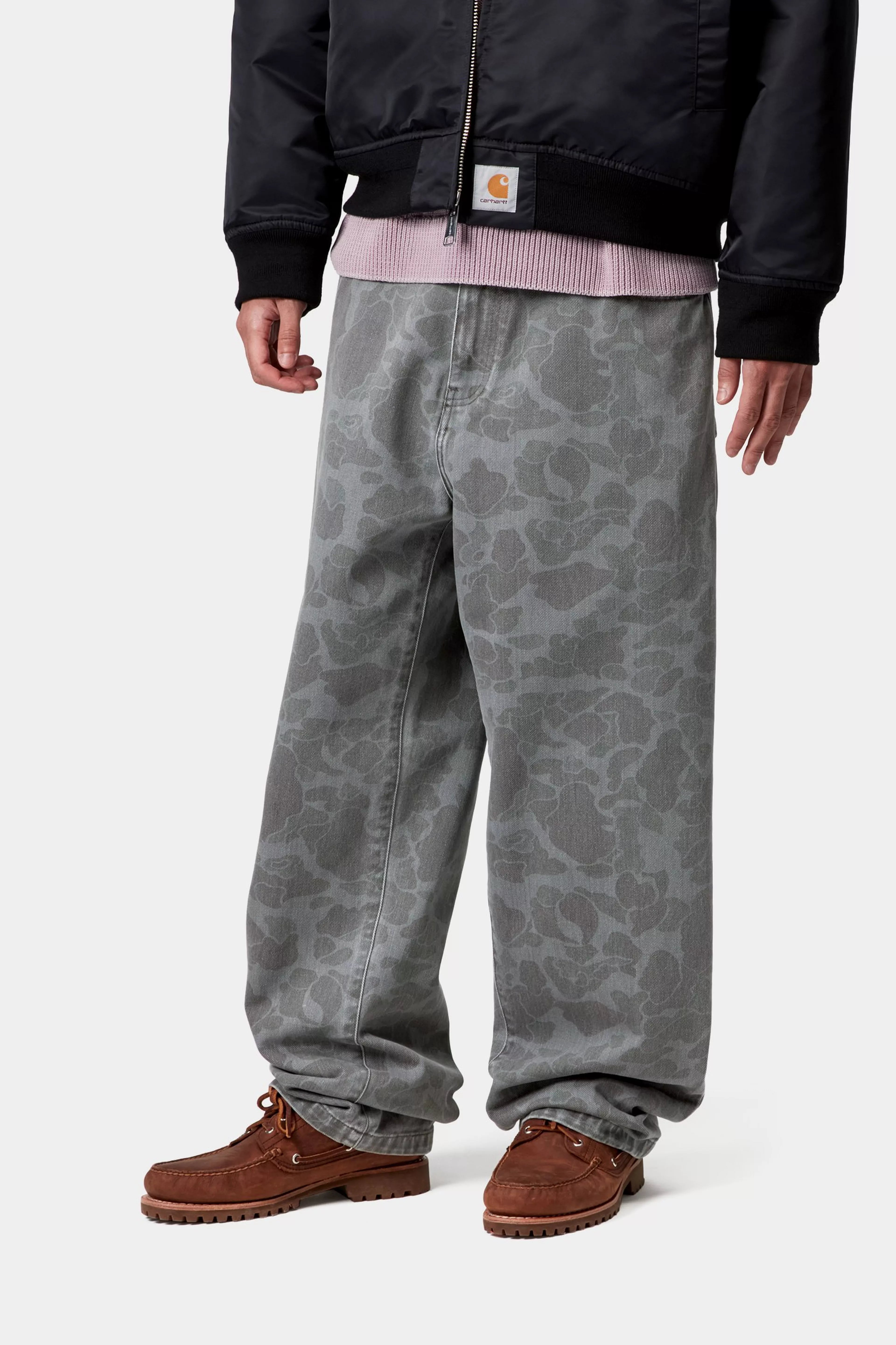 DUCK LANDON PANT - Camo Duck, Black (heavy bleached)