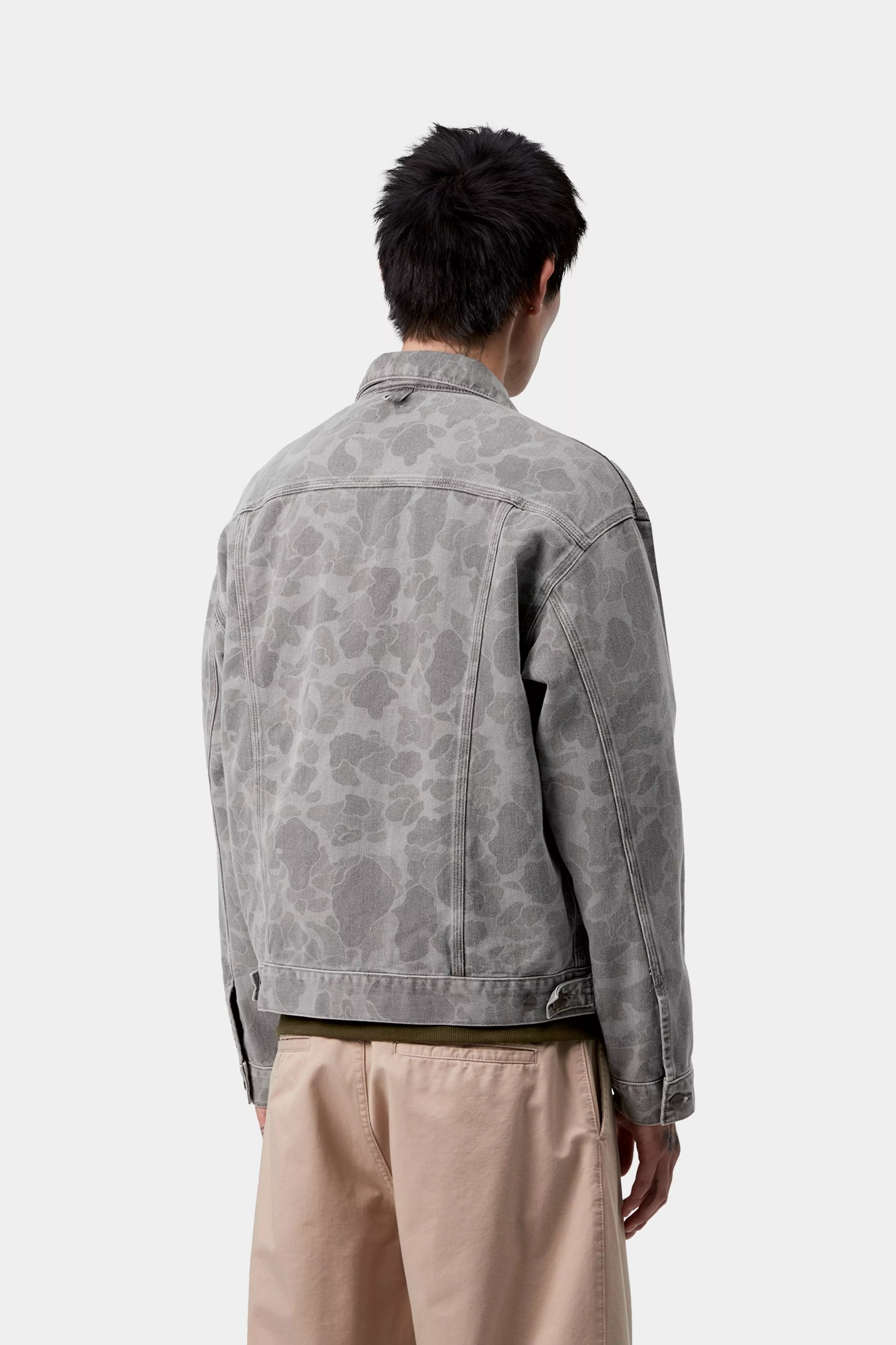 DUCK HELSTON JACKET - Camo Duck, Black (heavy bleached)