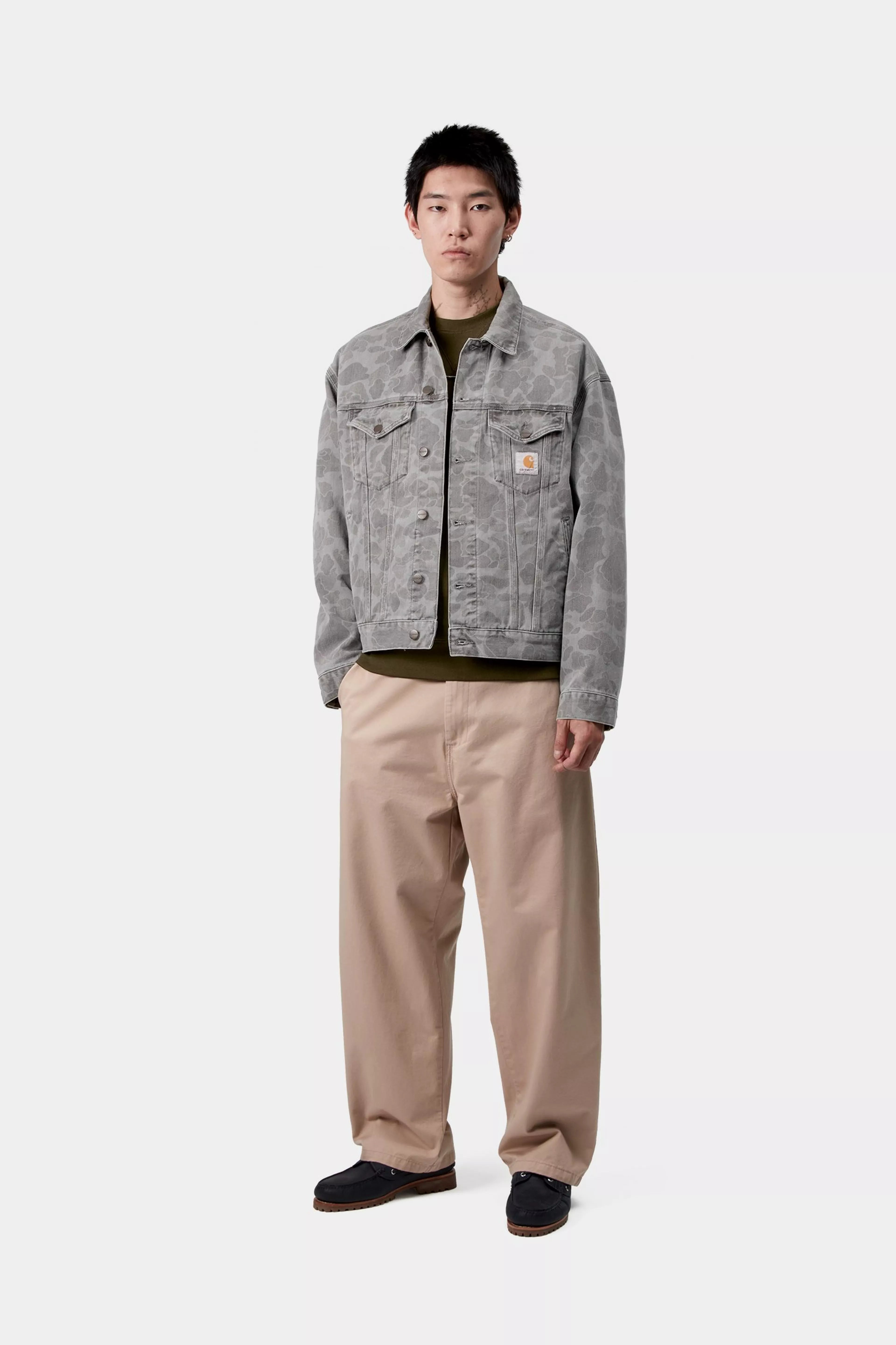 DUCK HELSTON JACKET - Camo Duck, Black (heavy bleached)