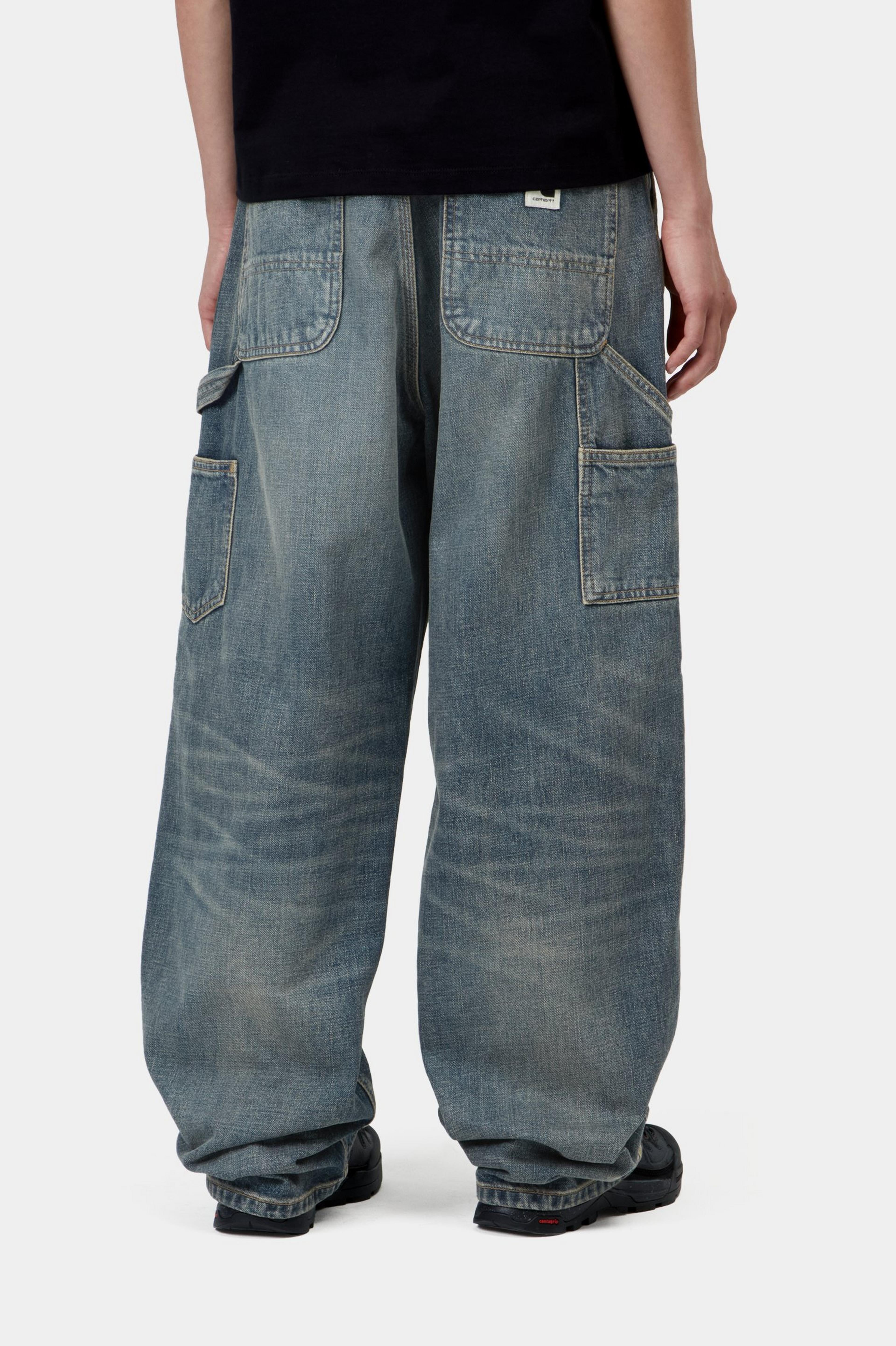 W' Brandon Single Knee Pant - Blue, worn used wash