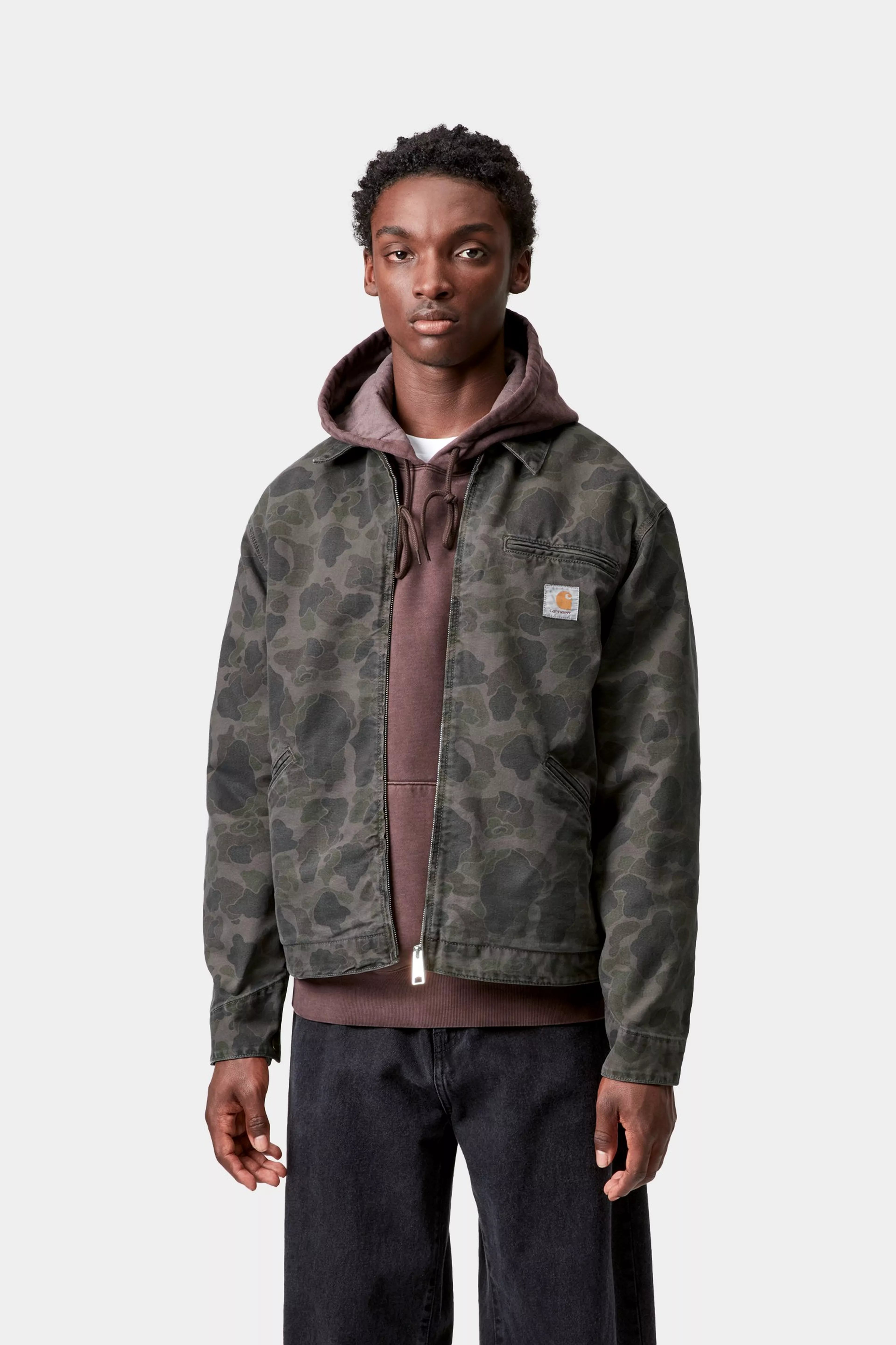 DUCK DETROIT JACKET - Camo Duck, Green / Porphyry, Garment dyed