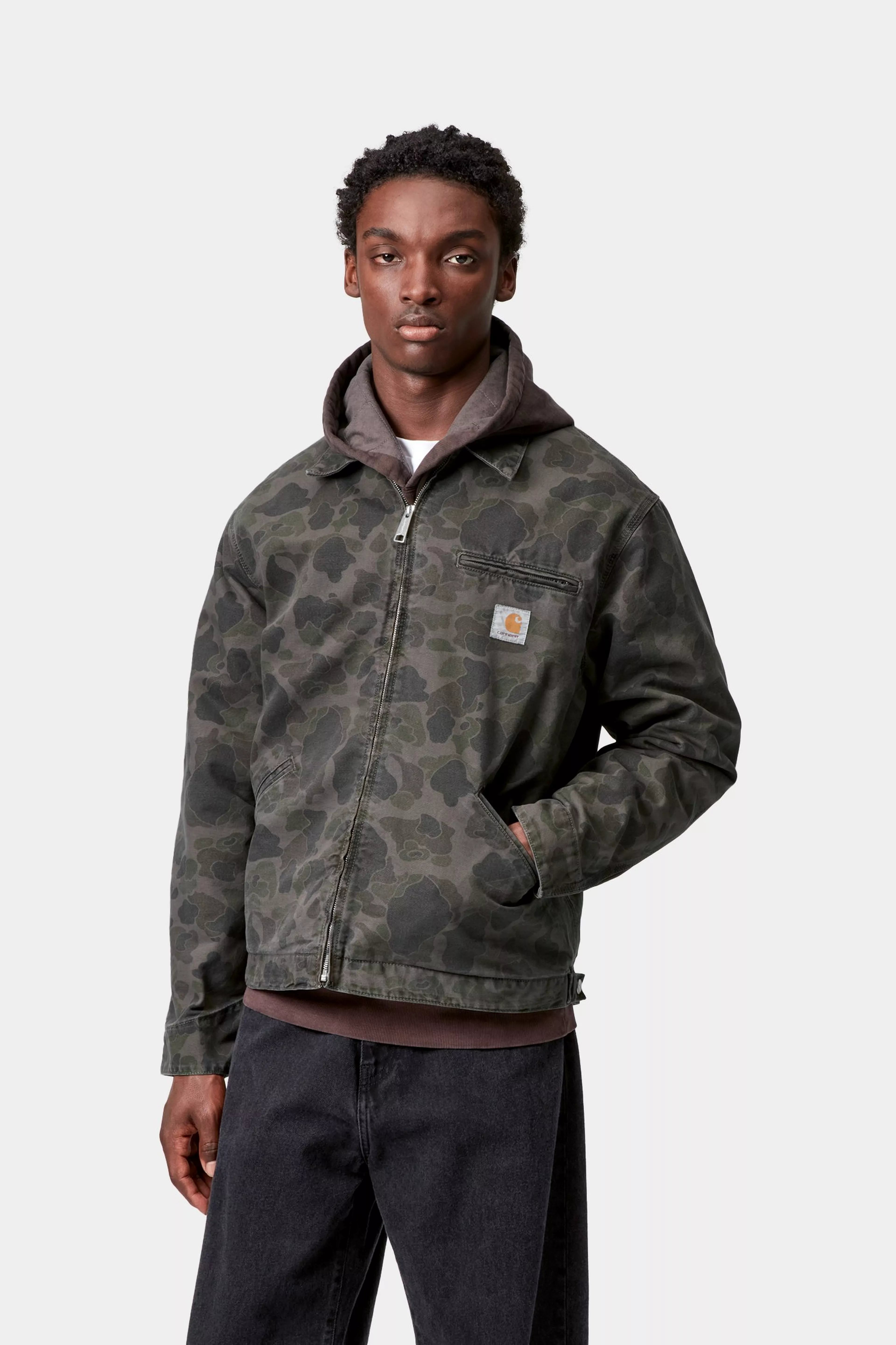 DUCK DETROIT JACKET - Camo Duck, Green / Porphyry, Garment dyed