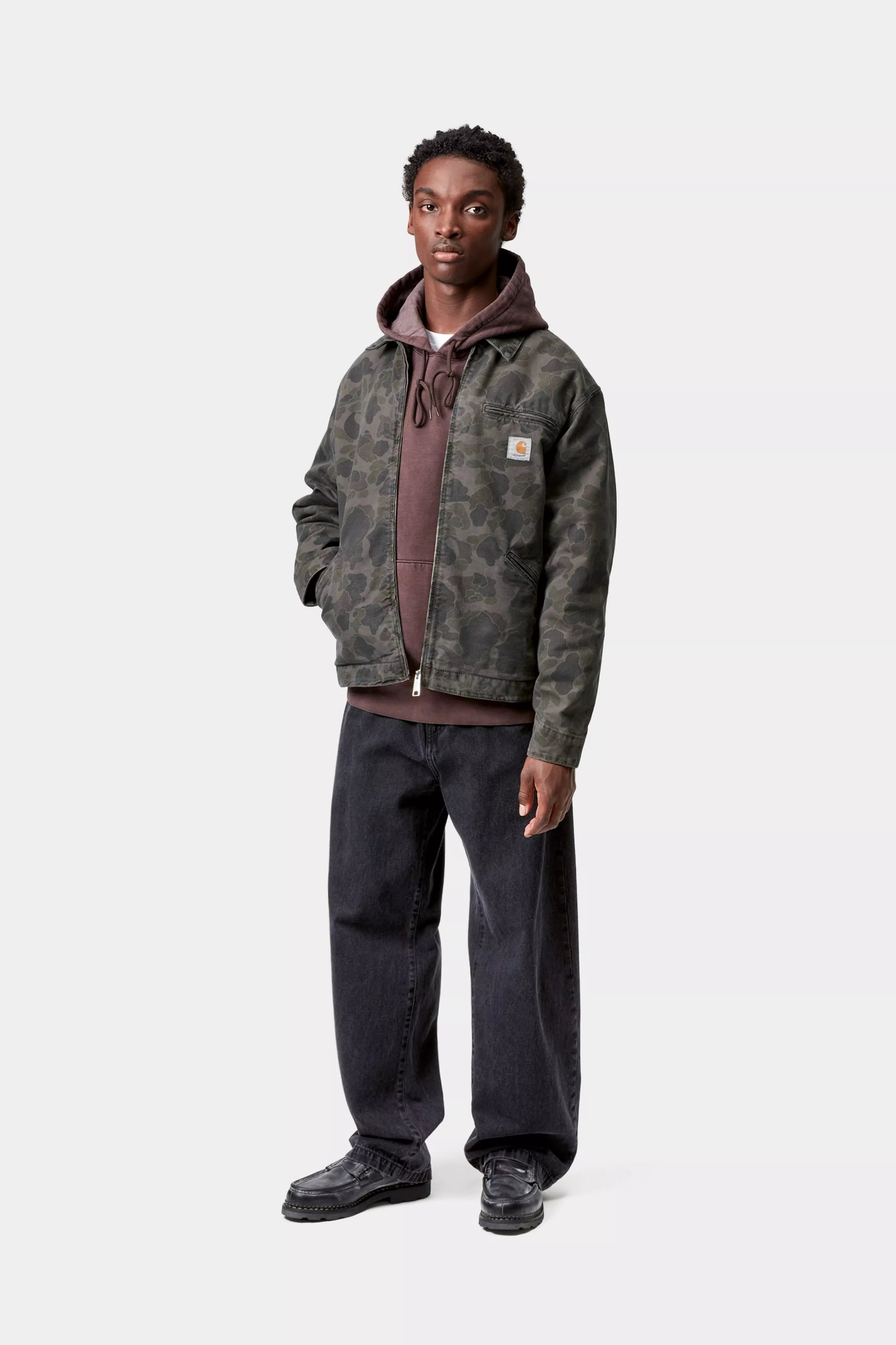 DUCK DETROIT JACKET - Camo Duck, Green / Porphyry, Garment dyed
