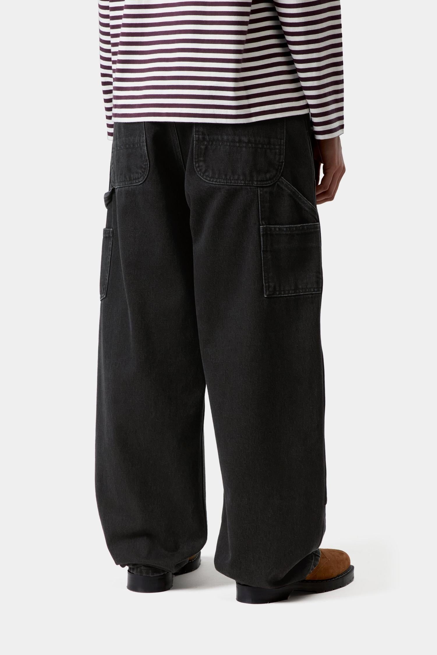 W' Brandon Double Knee Pant - Black (stone washed)