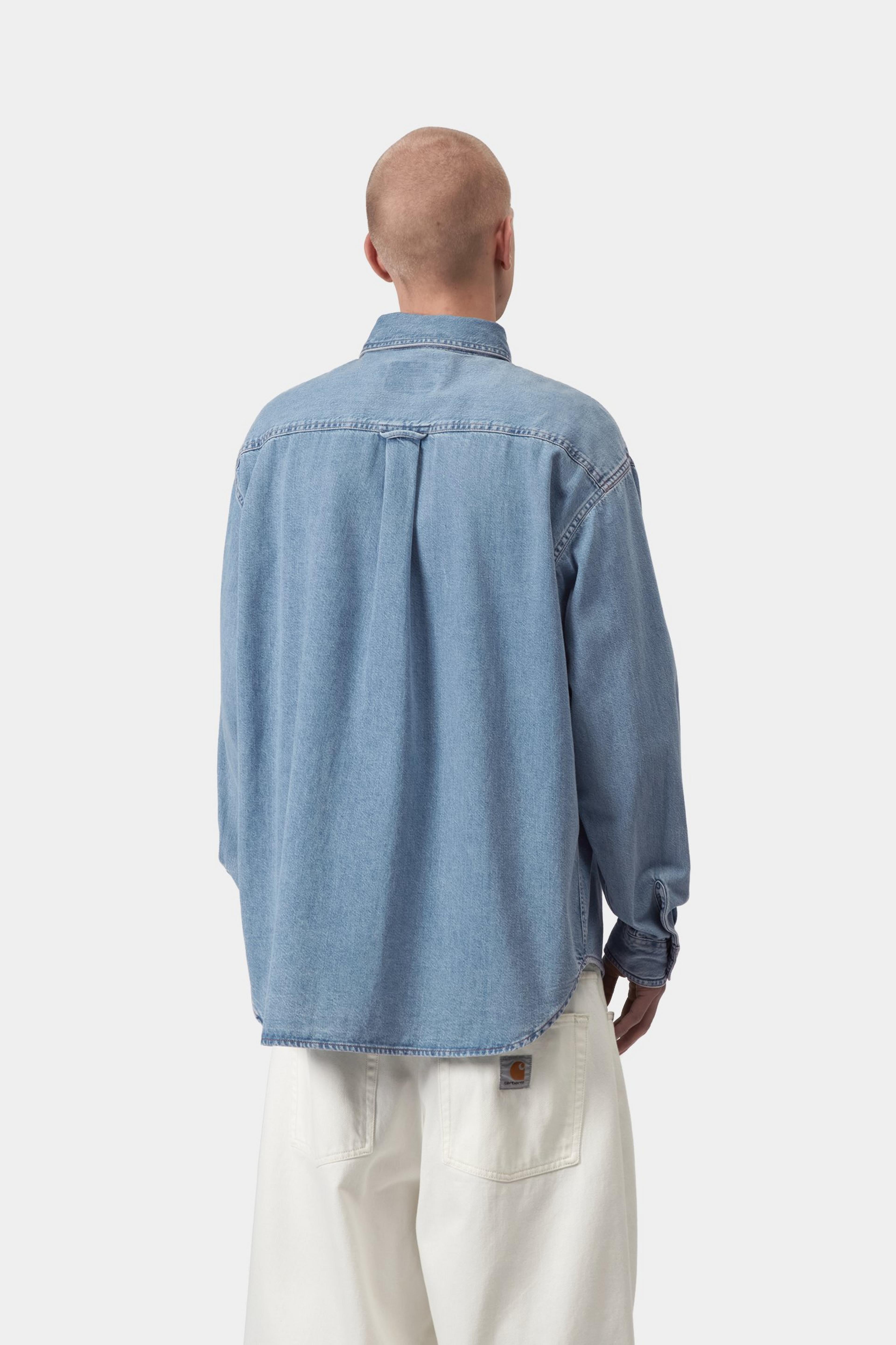 L/S Lucas Shirt - Blue, bleached
