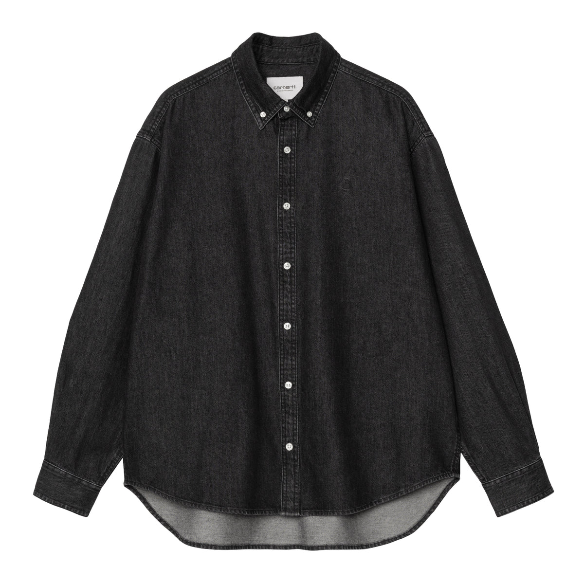 L/S Lucas Shirt - Black, stone washed