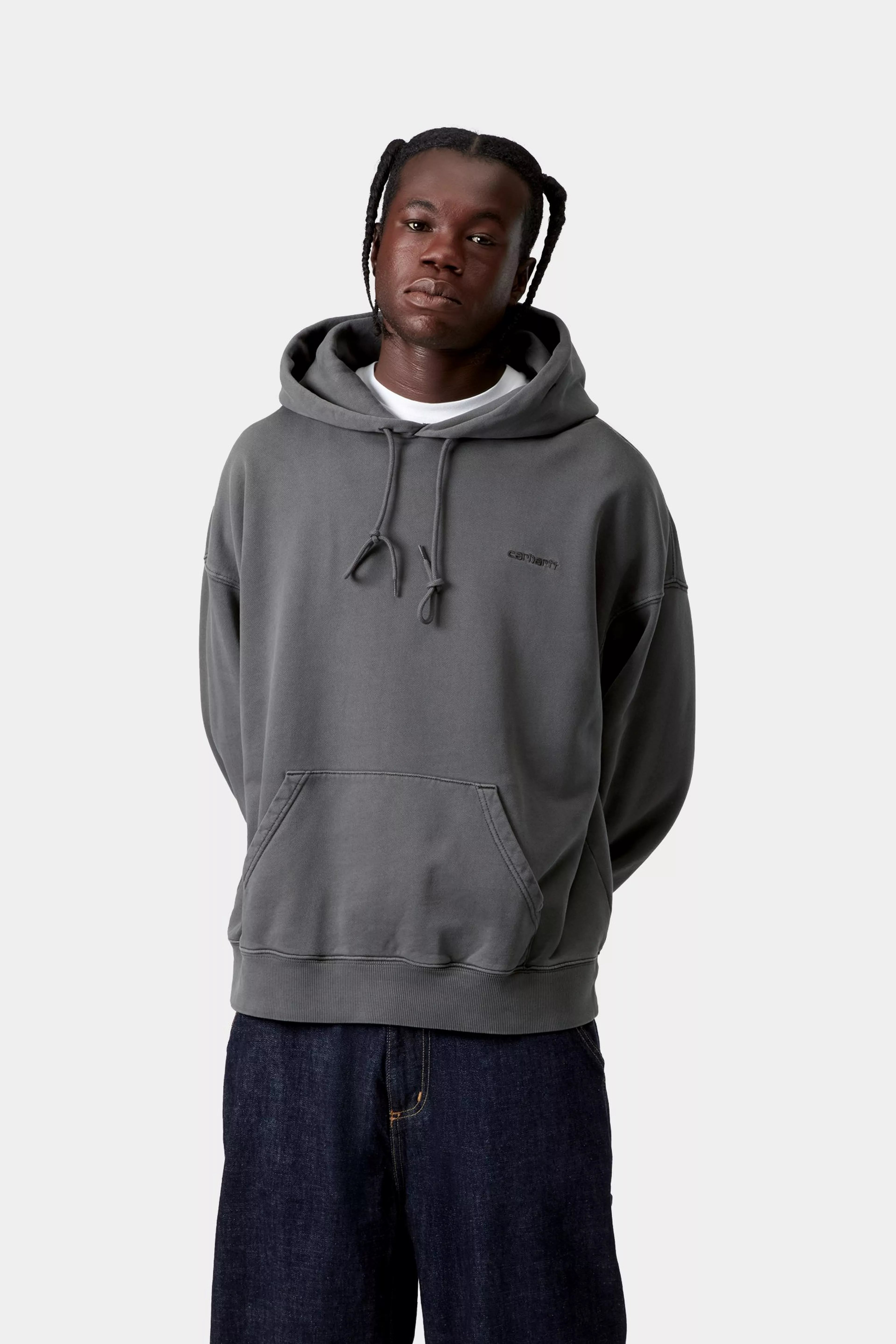 HOODED BENTON SWEAT - Graphite (garment dyed)