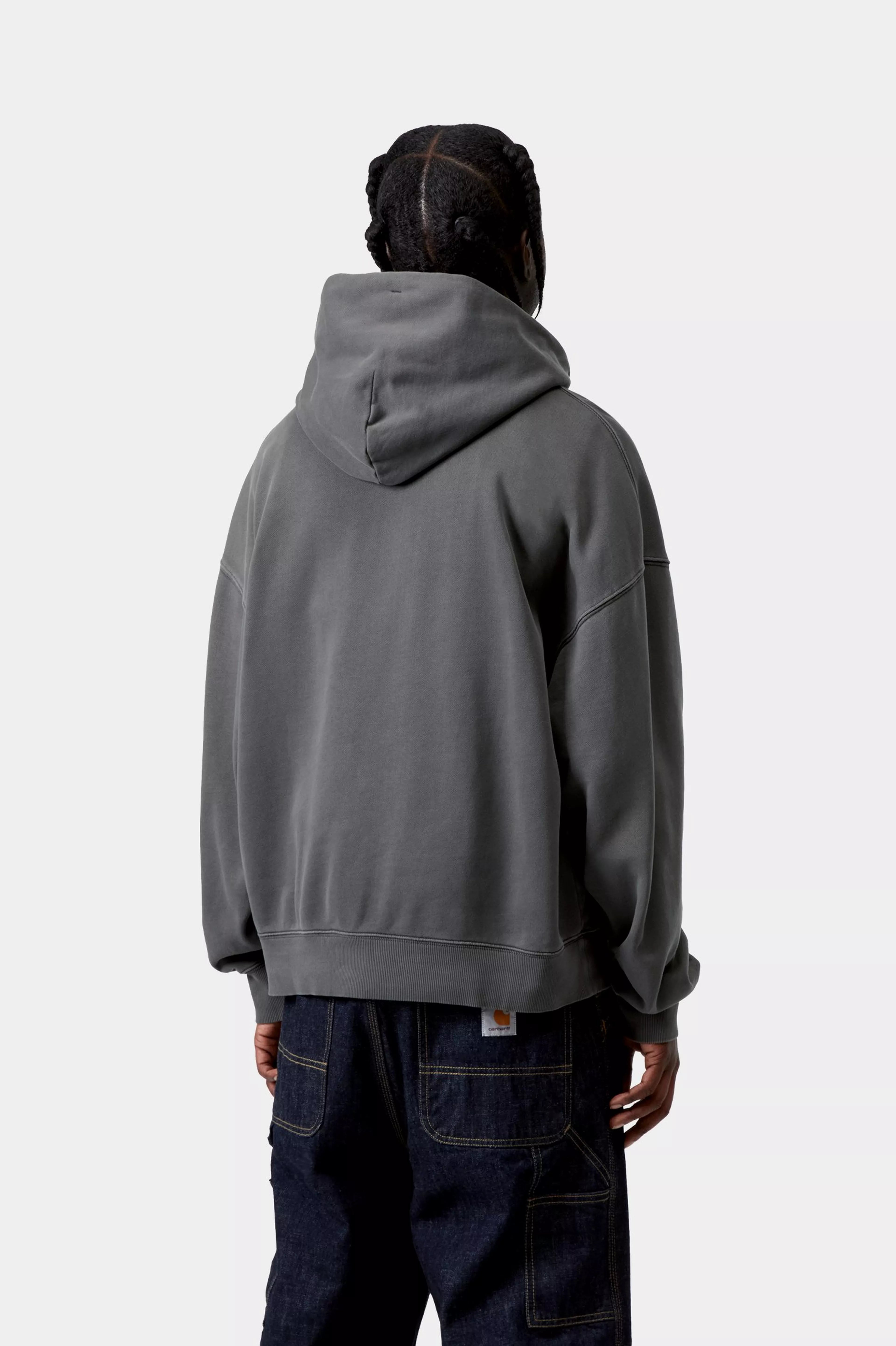 HOODED BENTON SWEAT - Graphite (garment dyed)