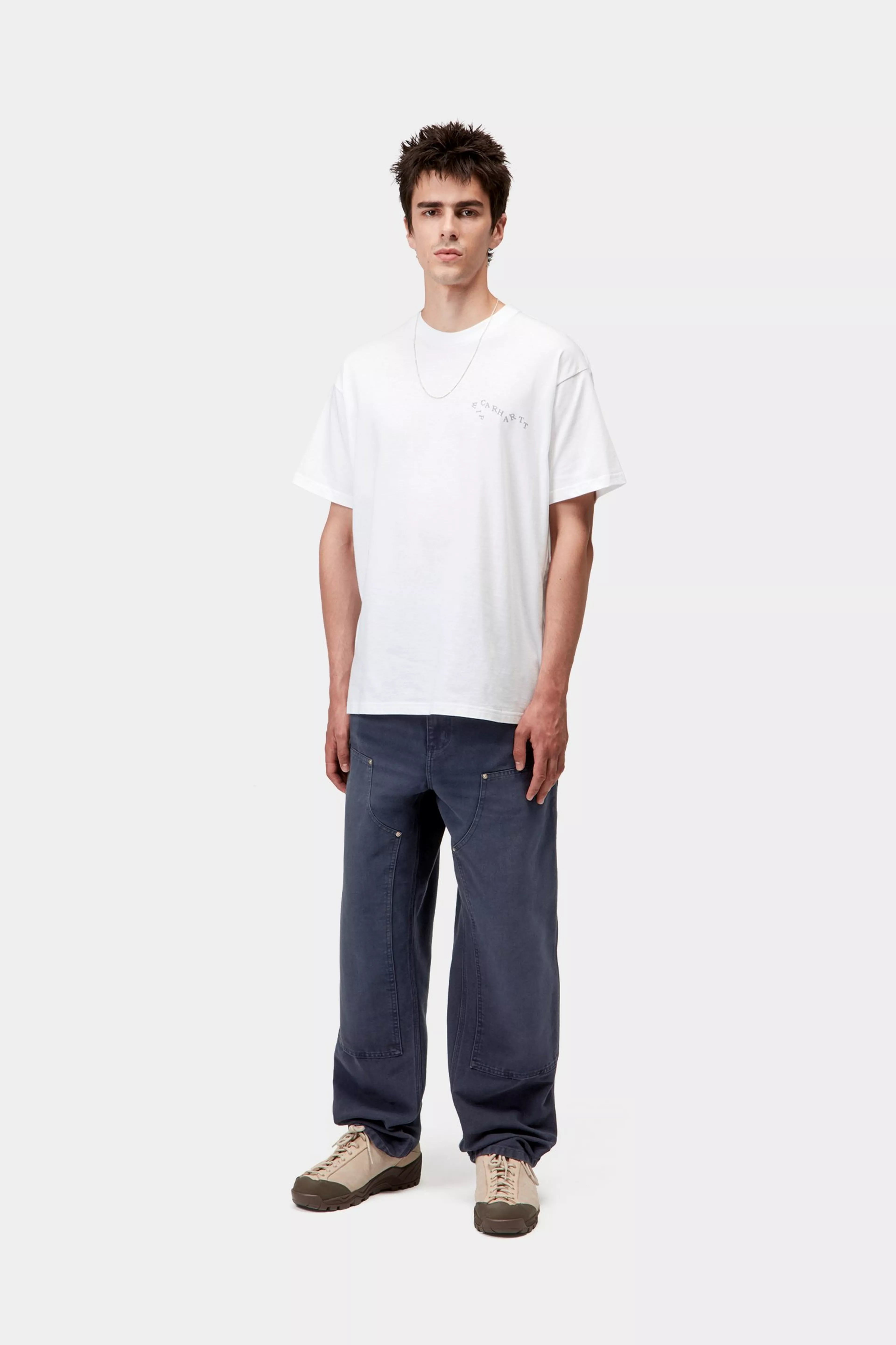 DOUBLE KNEE PANT - Dark Navy (stone canvas)