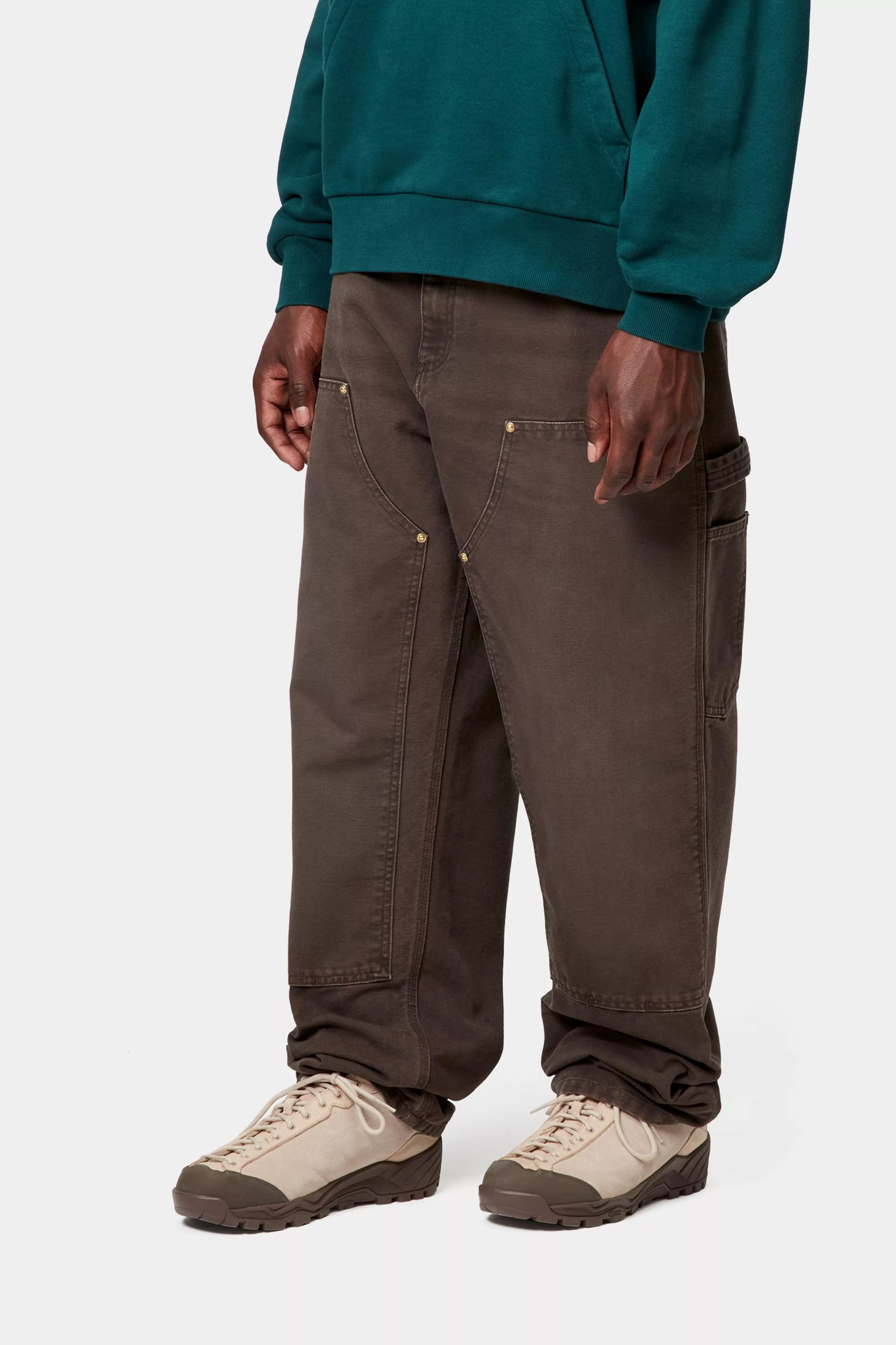 DOUBLE KNEE PANT - Tobacco (stone canvas)