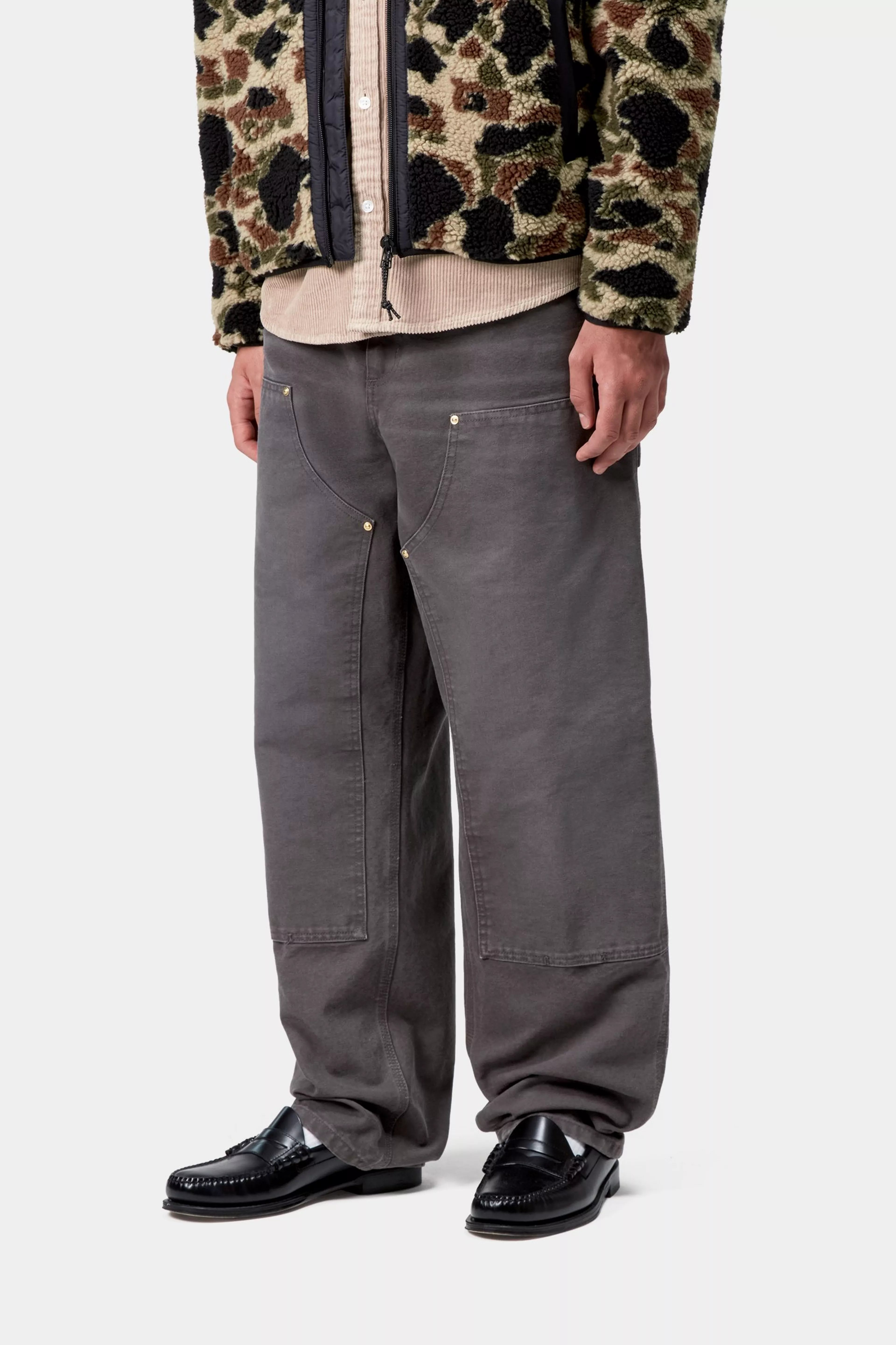 DOUBLE KNEE PANT - Graphite (stone canvas)
