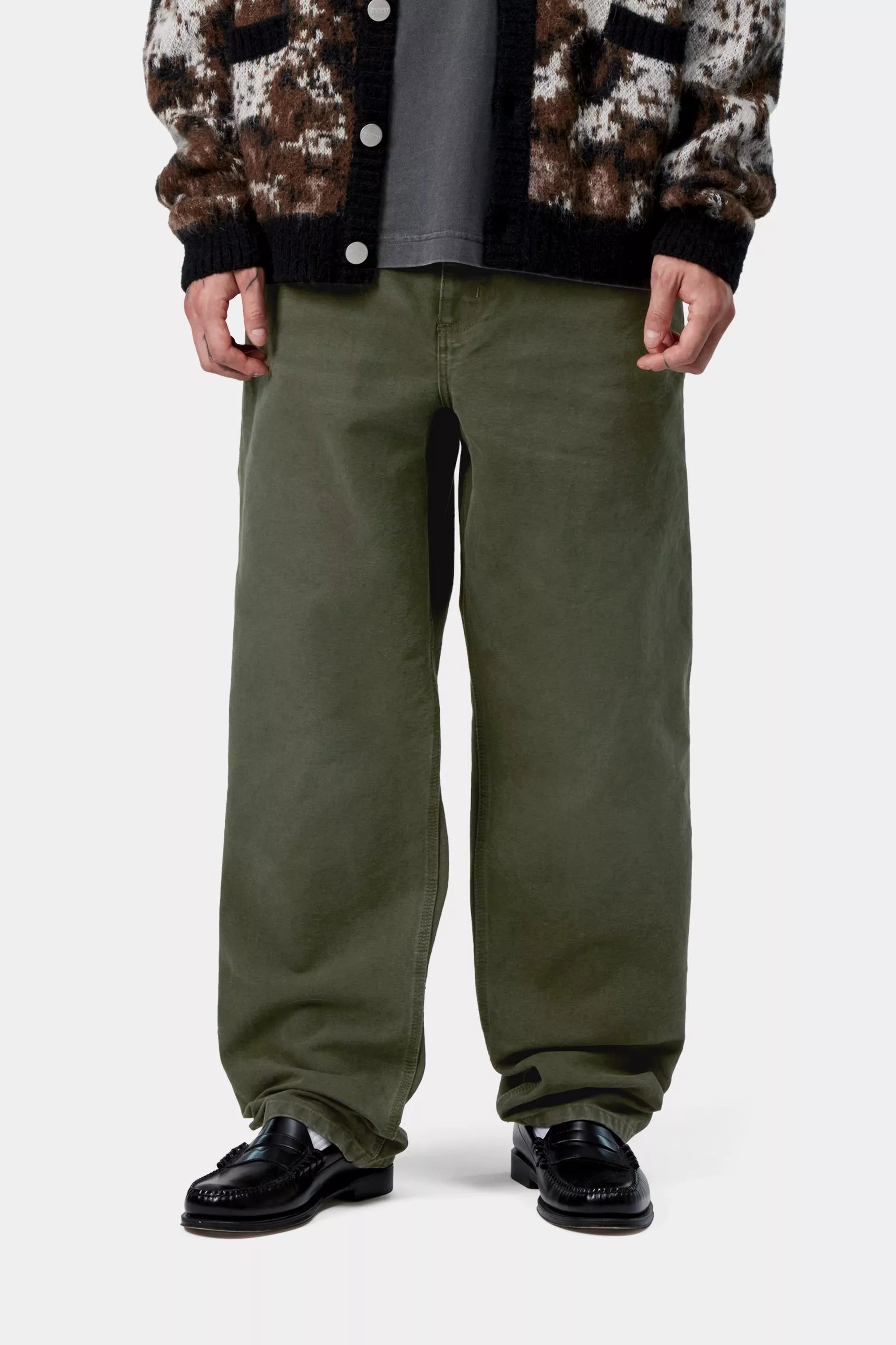 SINGLE KNEE PANT - Olive (stone canvas)
