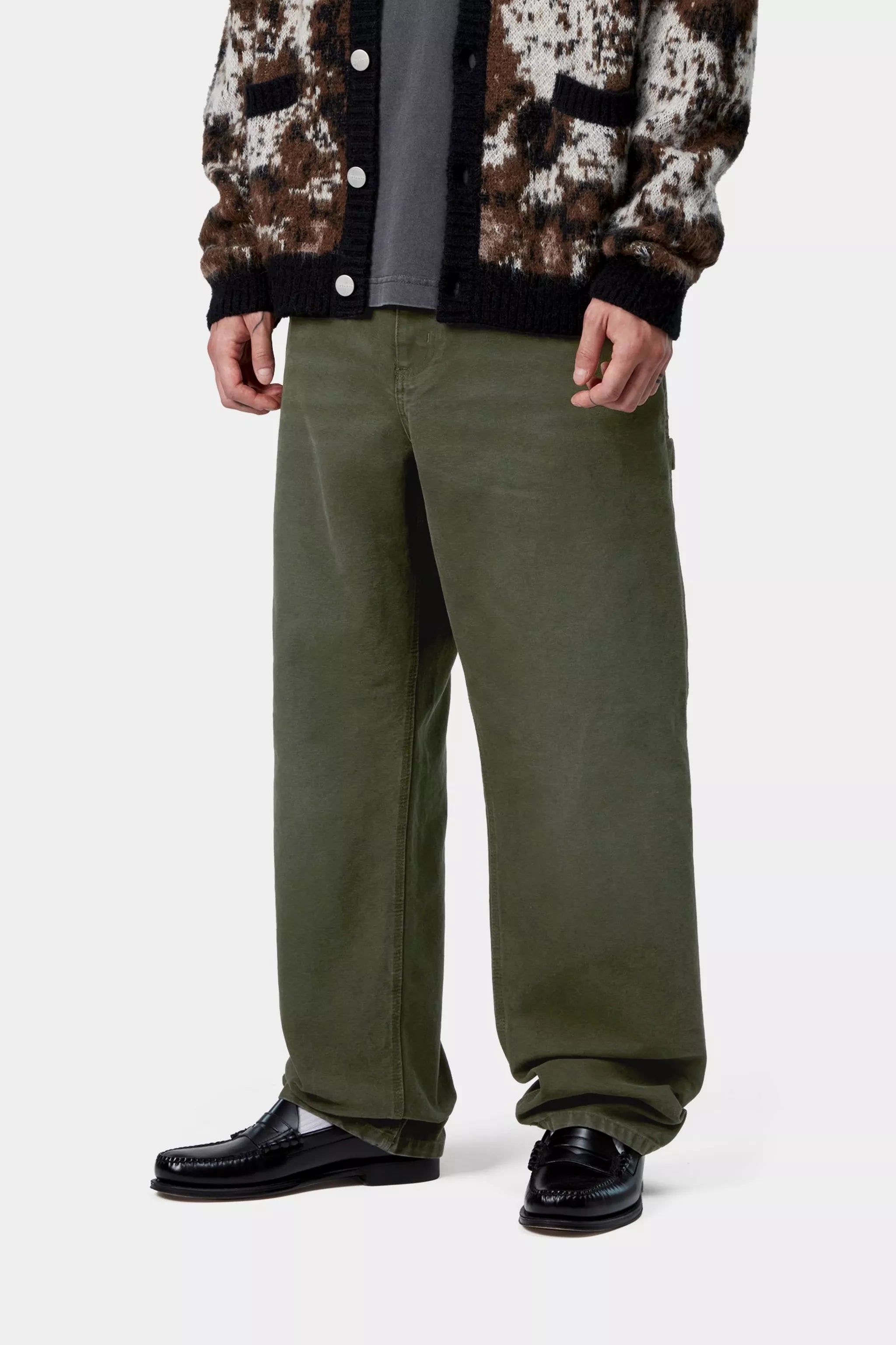 SINGLE KNEE PANT - Olive (stone canvas)