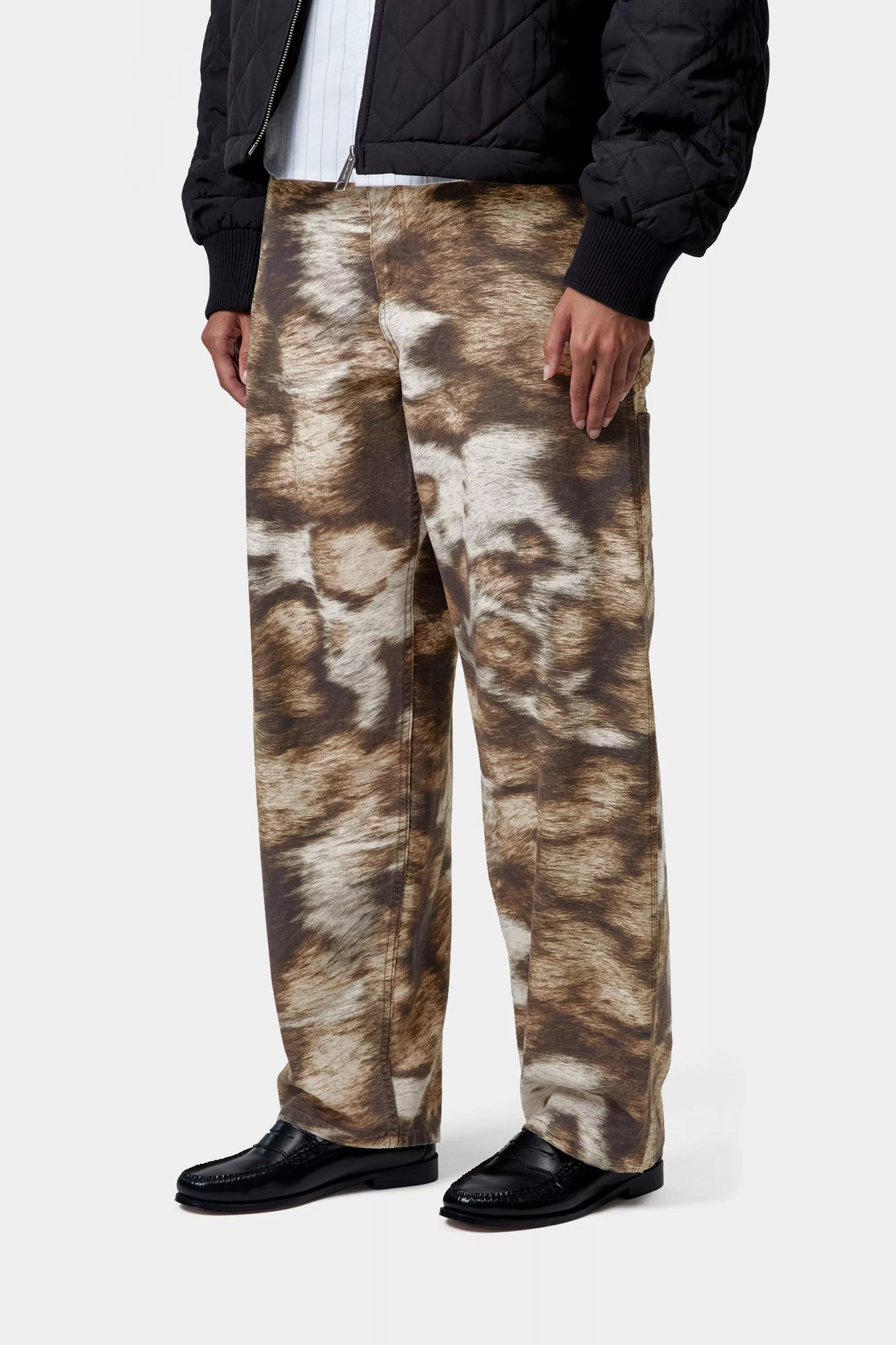 W' BRANDON SINGLE KNEE PANT - Wild Dog Print, Stone washed