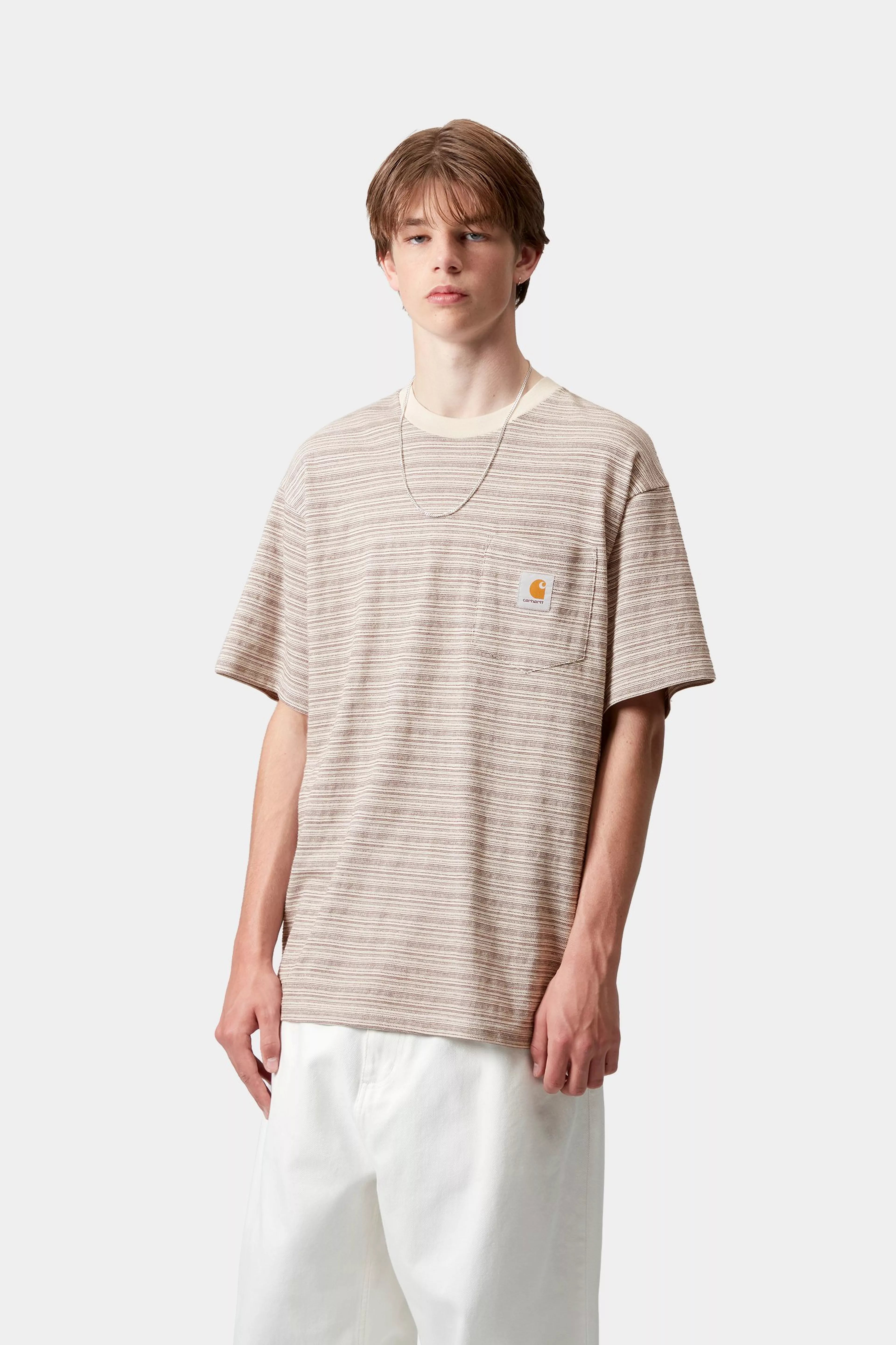 S/S GELLAR POCKET T-SHIRT - Gellar Stripe, Wax