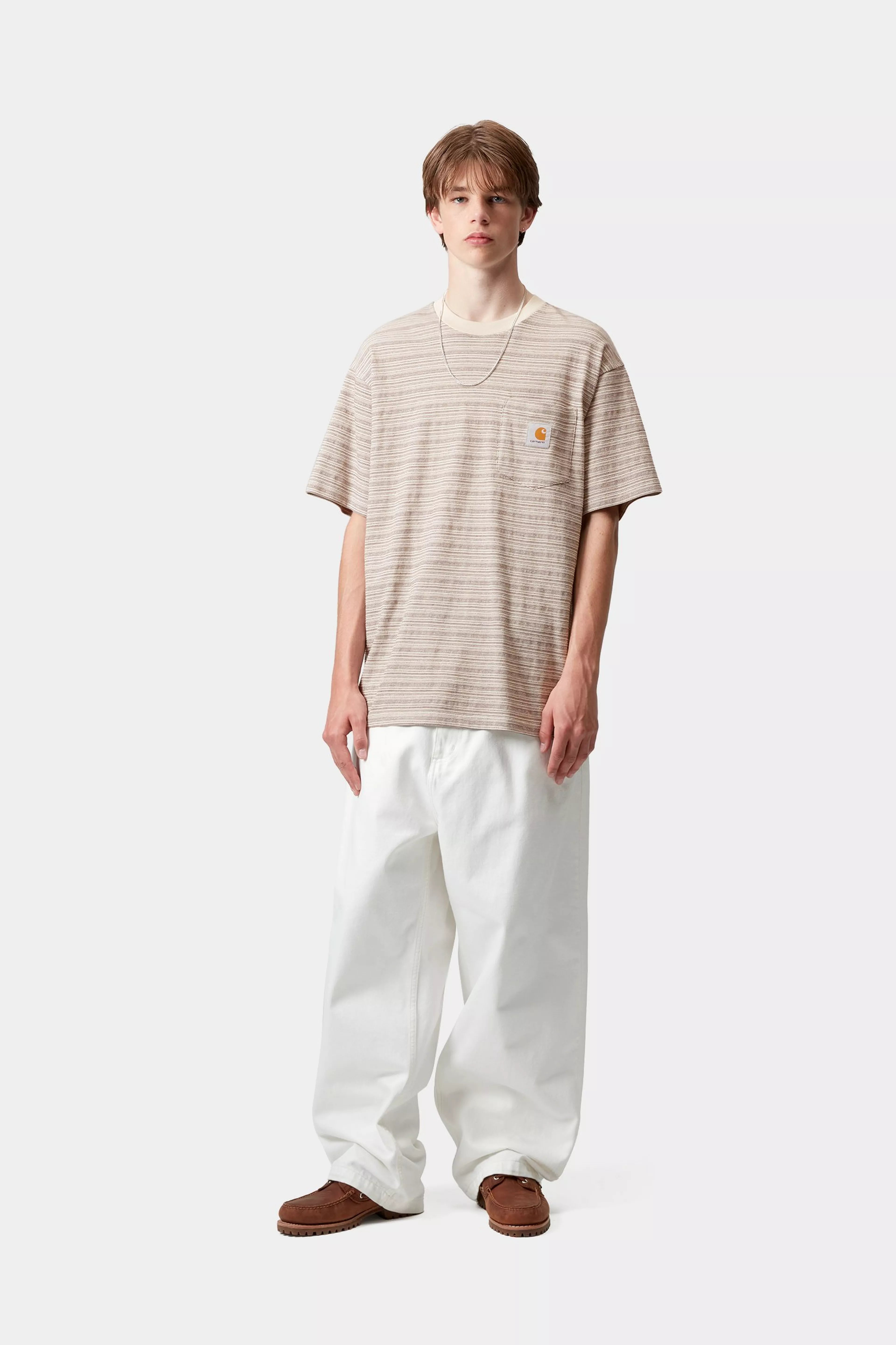 S/S GELLAR POCKET T-SHIRT - Gellar Stripe, Wax
