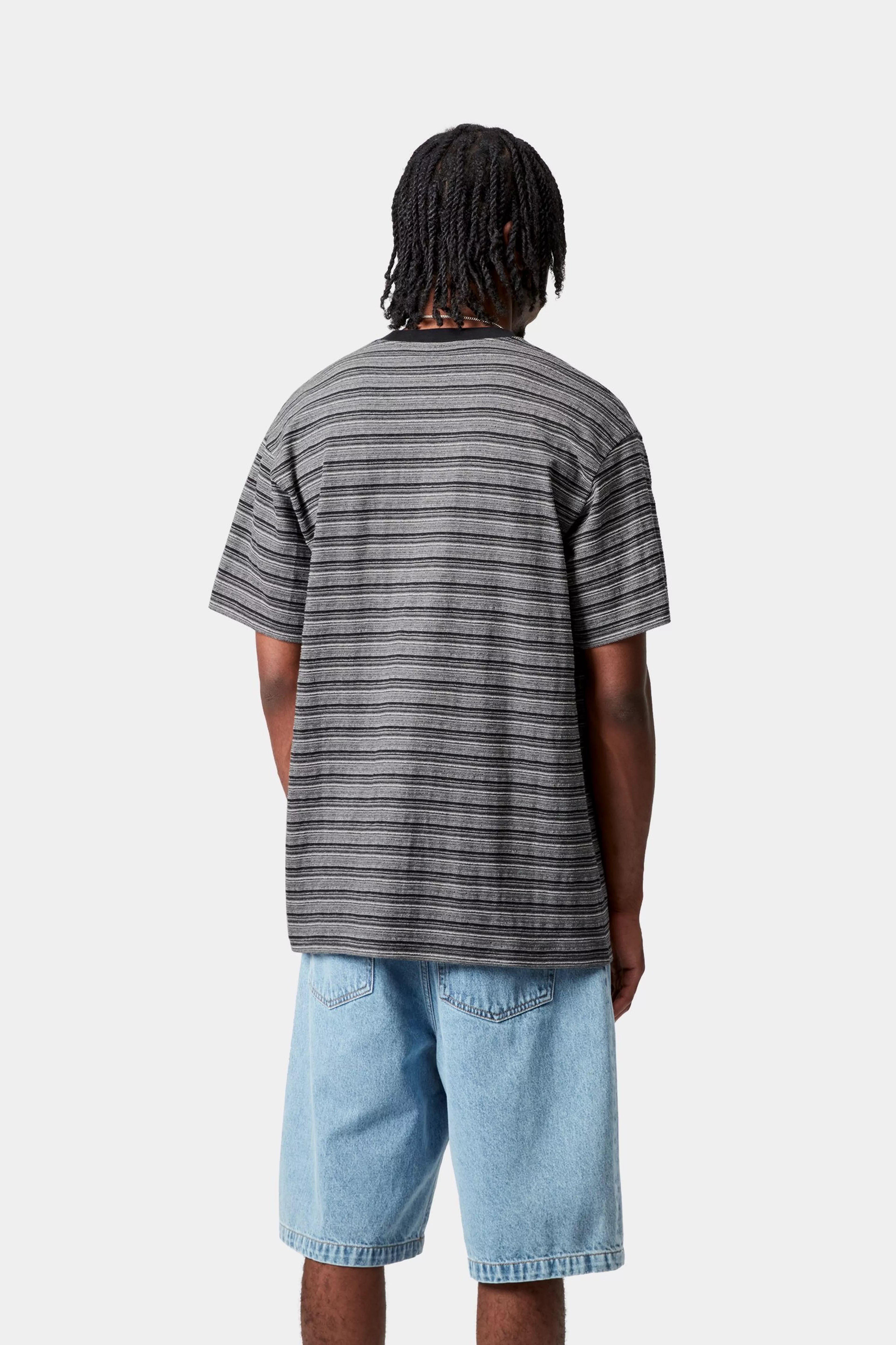 S/S GELLAR POCKET T-SHIRT - Gellar Stripe, Black