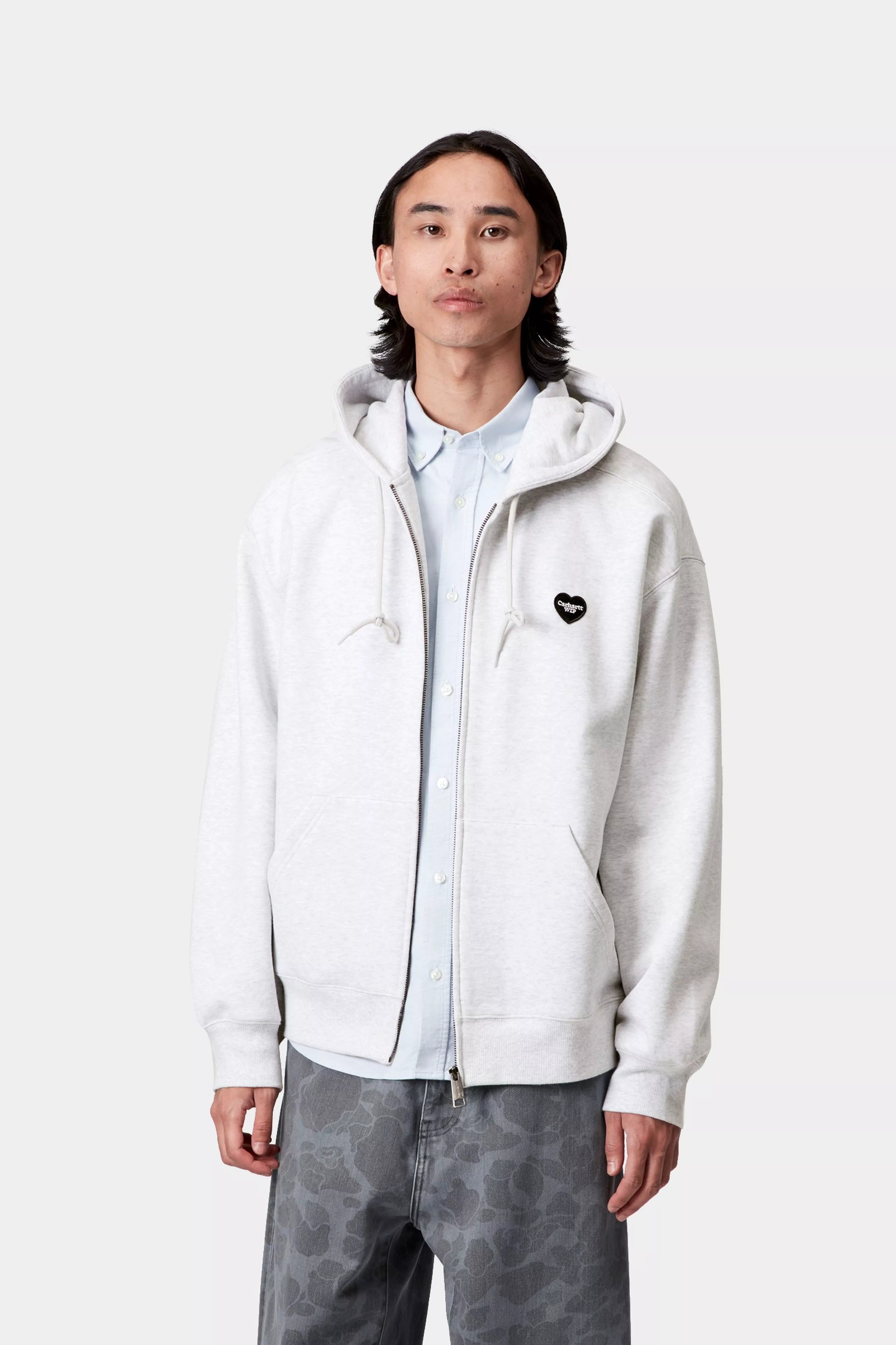 HOODEDHEART II HARTT SWEAT JACKET - Ash Heather
