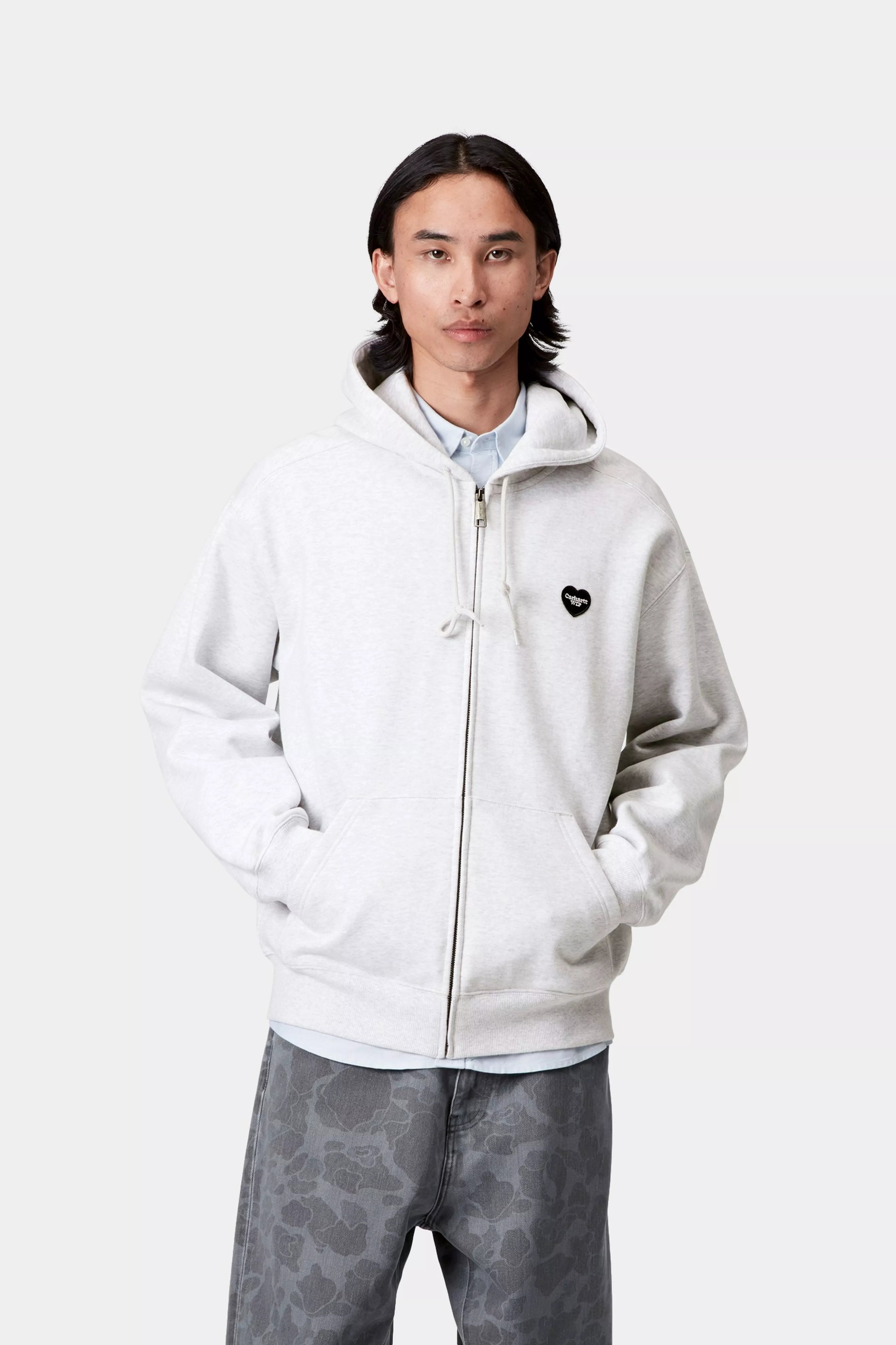 HOODEDHEART II HARTT SWEAT JACKET - Ash Heather