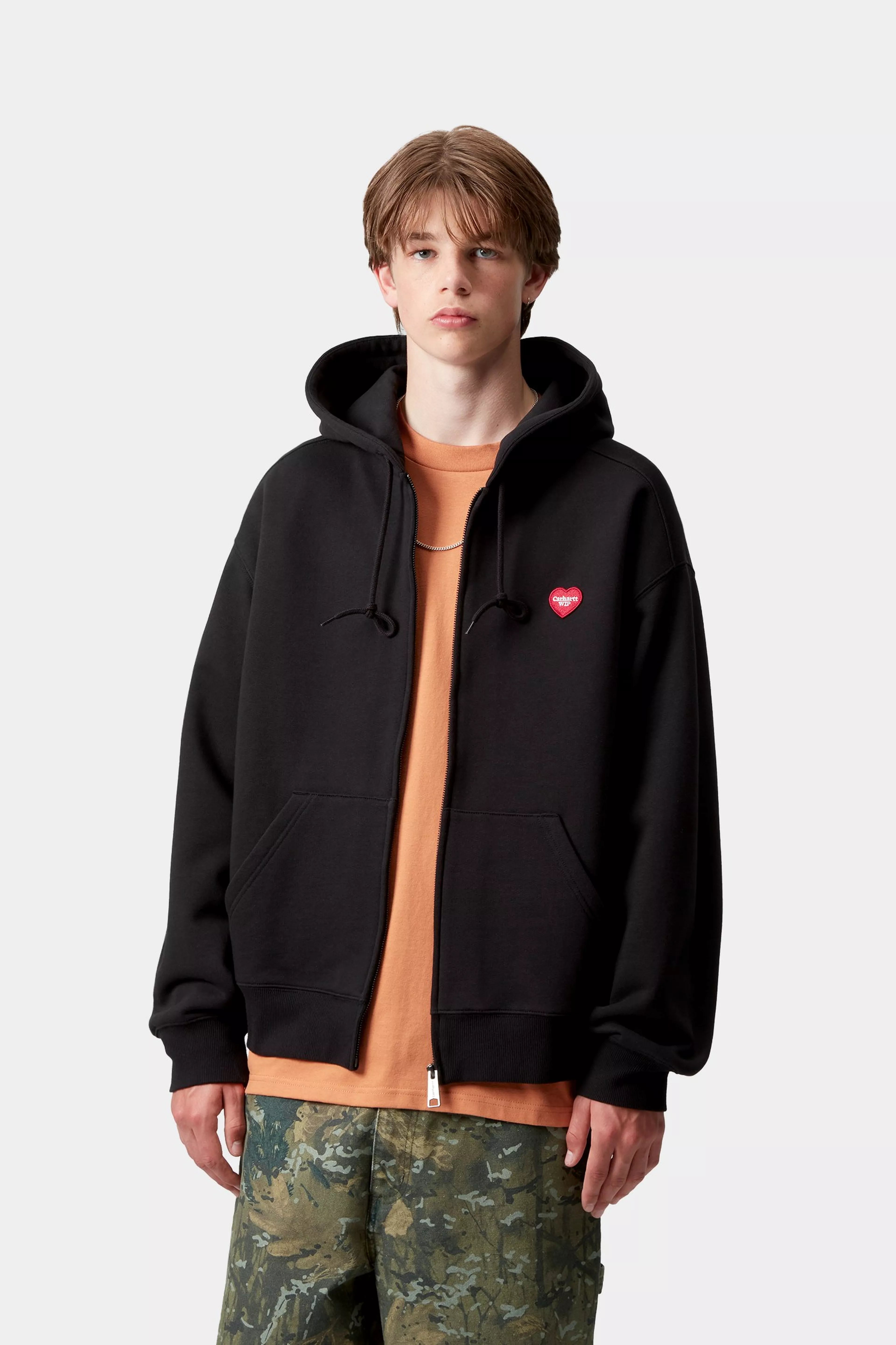 HOODEDHEART II HARTT SWEAT JACKET - Black