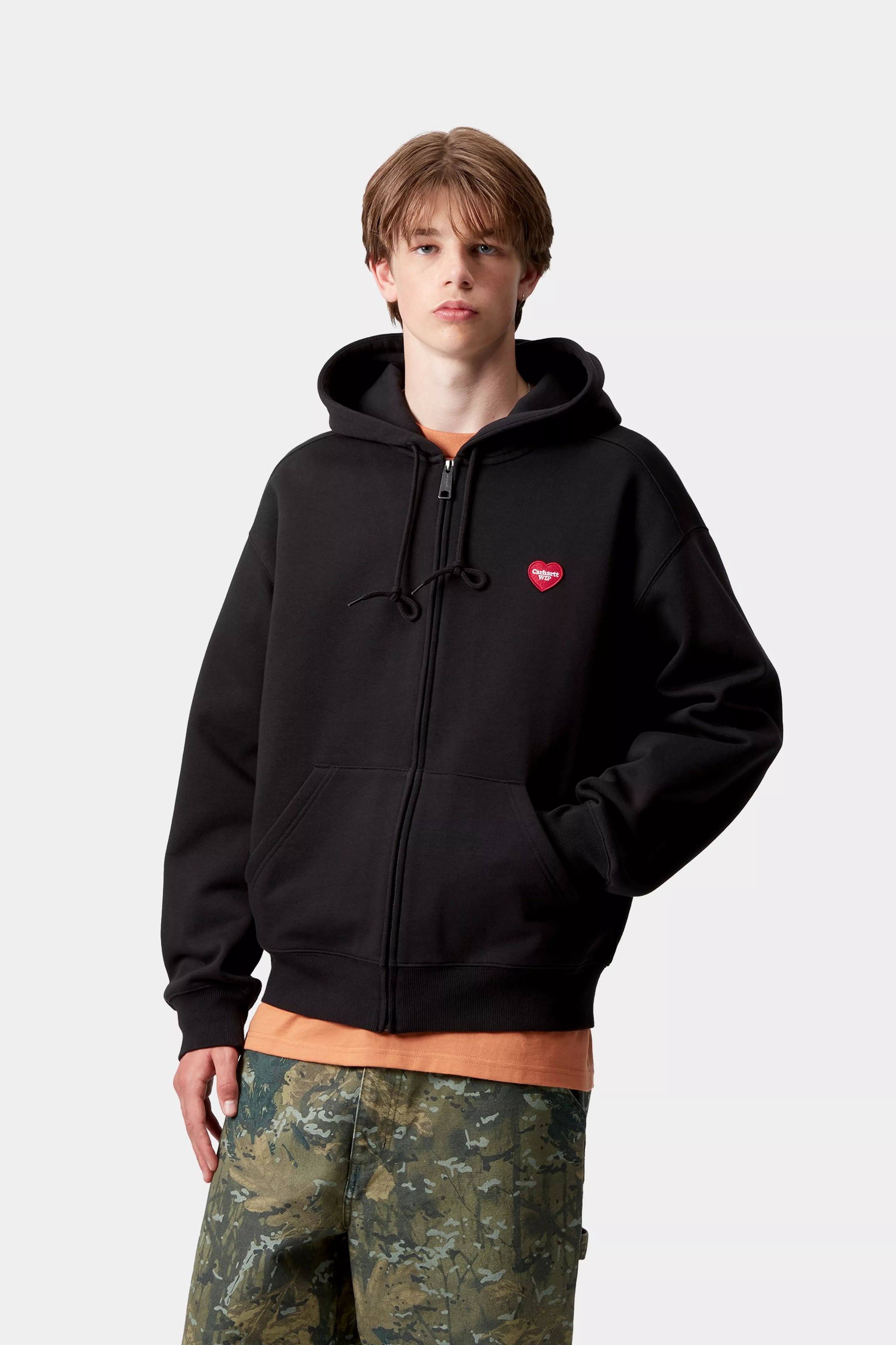 HOODEDHEART II HARTT SWEAT JACKET - Black