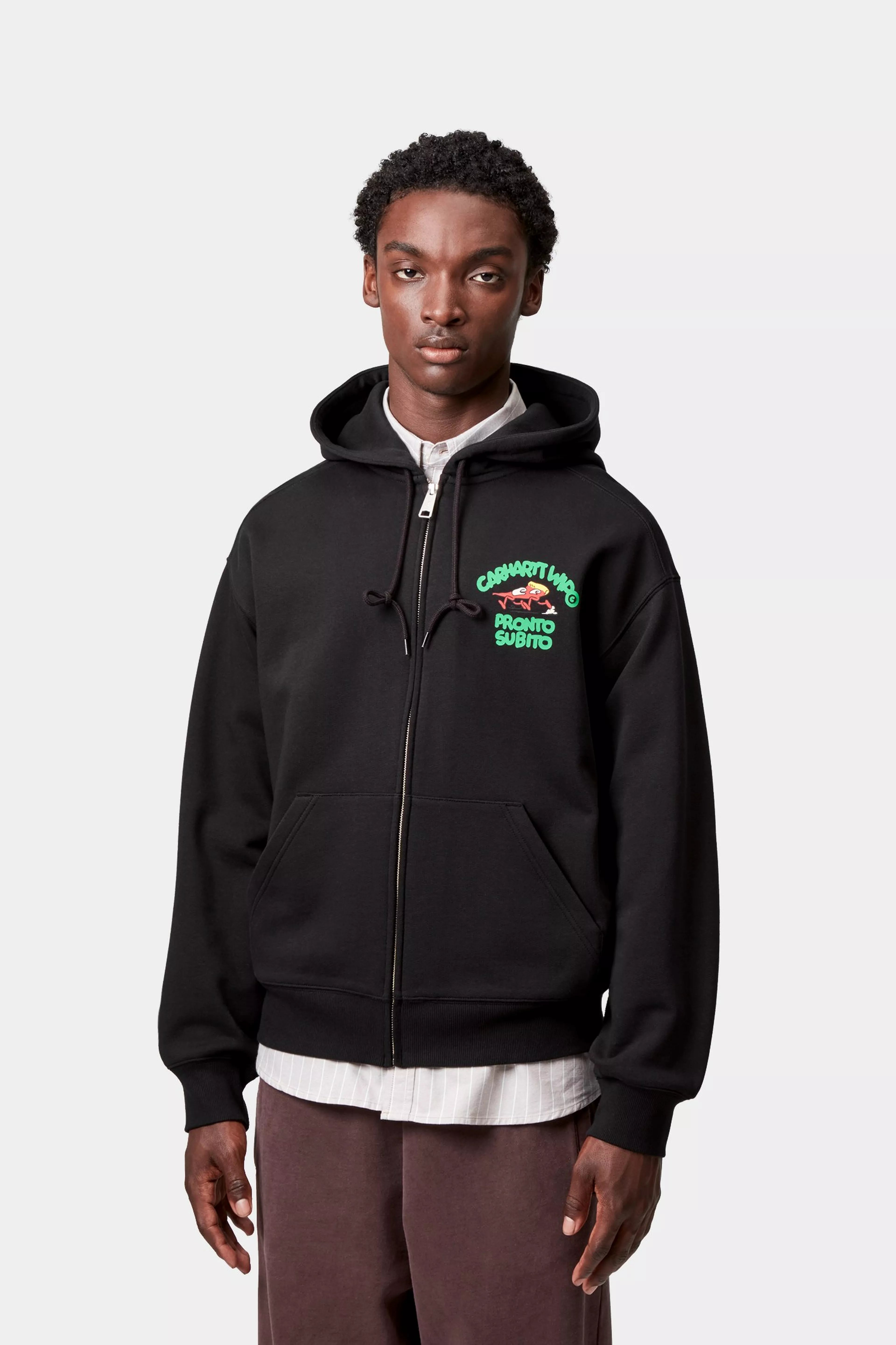 HOODED PRONTO SWEAT JACKET - Black