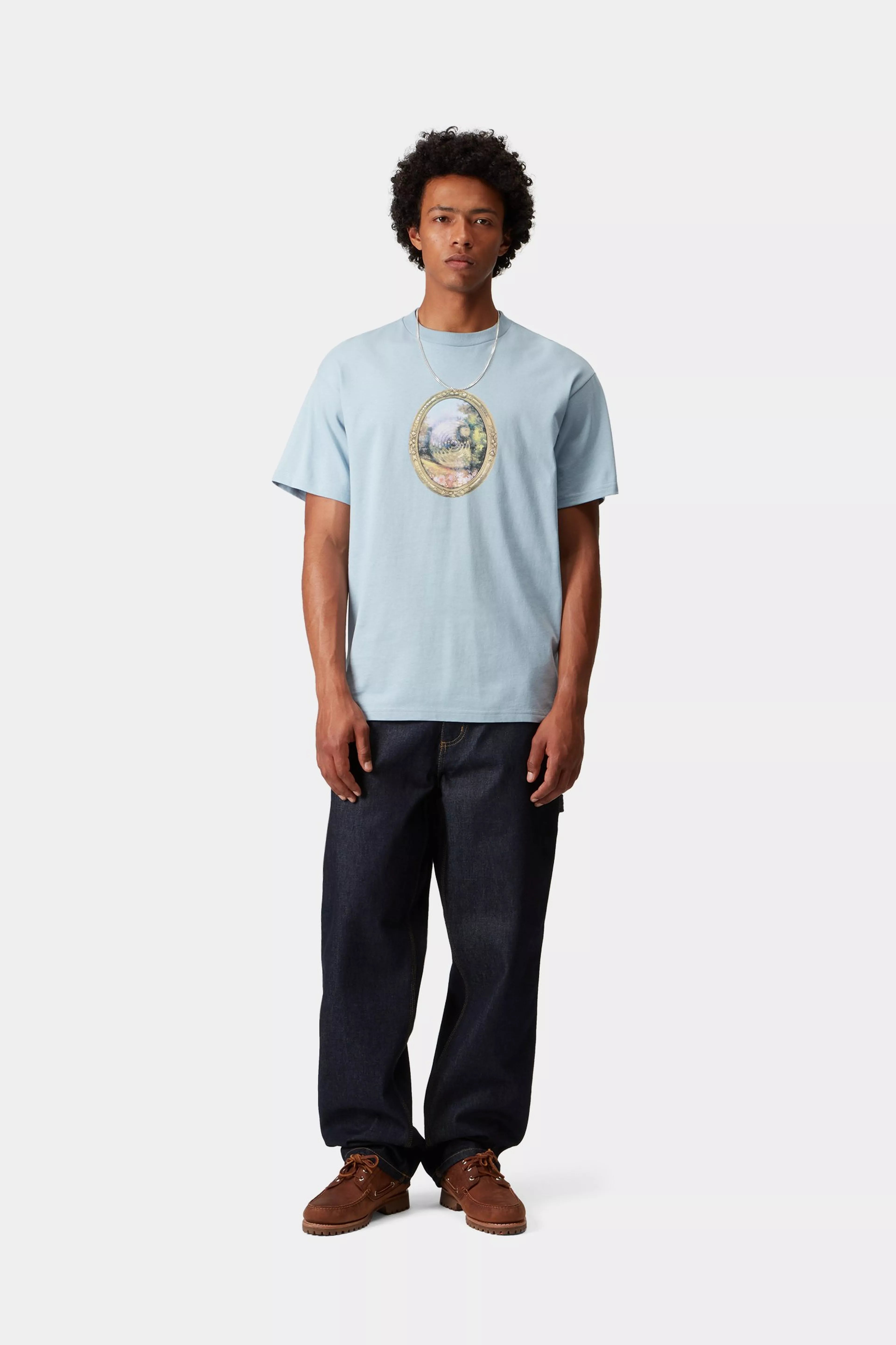 S/S MIRROR T-SHIRT - Blue Fog