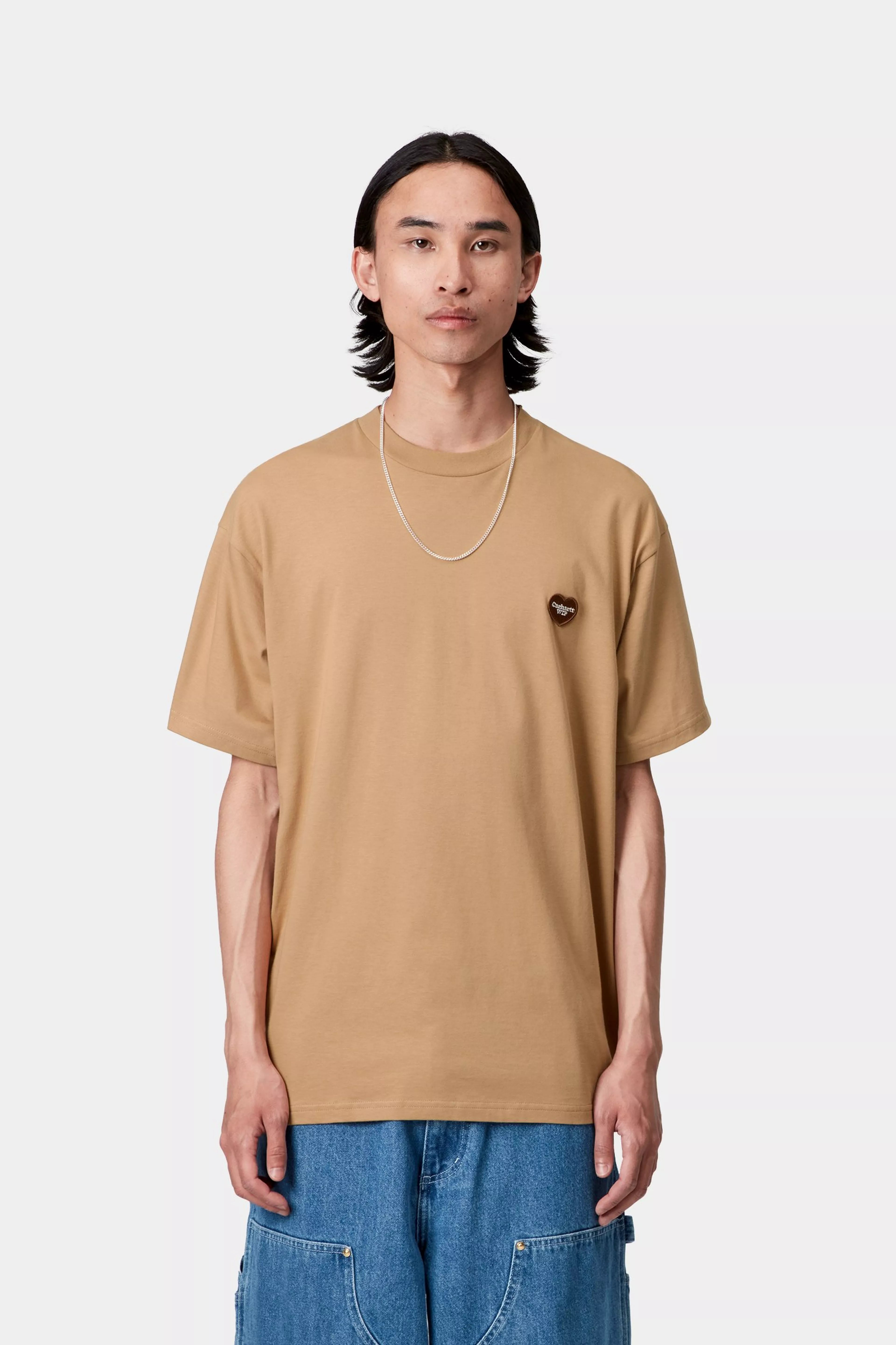 S/S HEART II HARTT T-SHIRT - Dusty H Brown