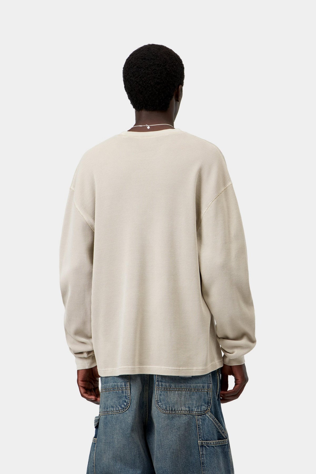 L/S Vista Waffle T-Shirt - Fleur De Sel, Garment dyed