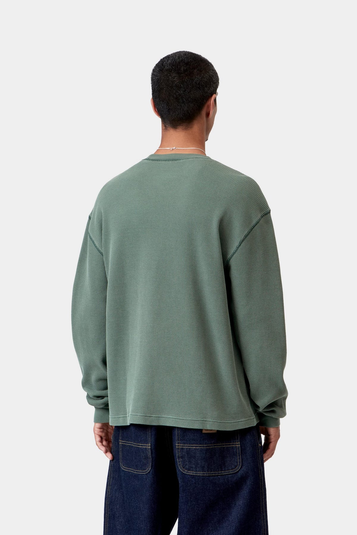 L/S Vista Waffle T-Shirt - Dark Scarab, Garment dyed