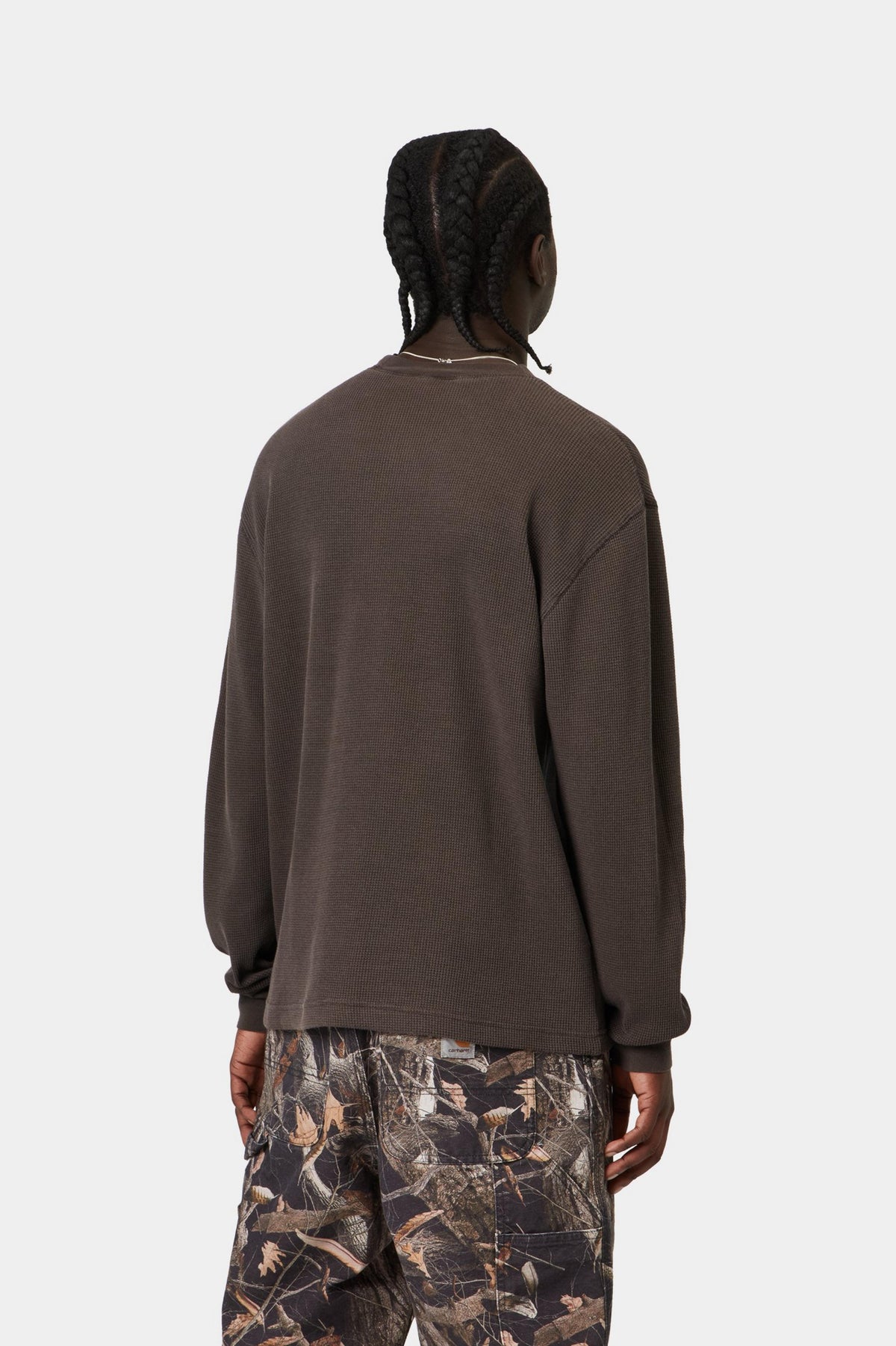 L/S Vista Waffle T-Shirt - Tobacco, Garment dyed