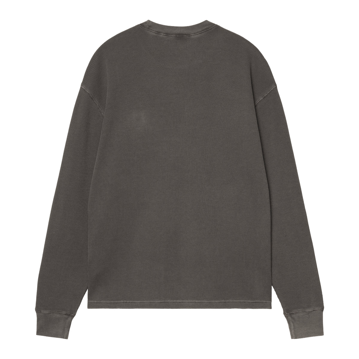 L/S Vista Waffle T-Shirt - Black, Garment dyed