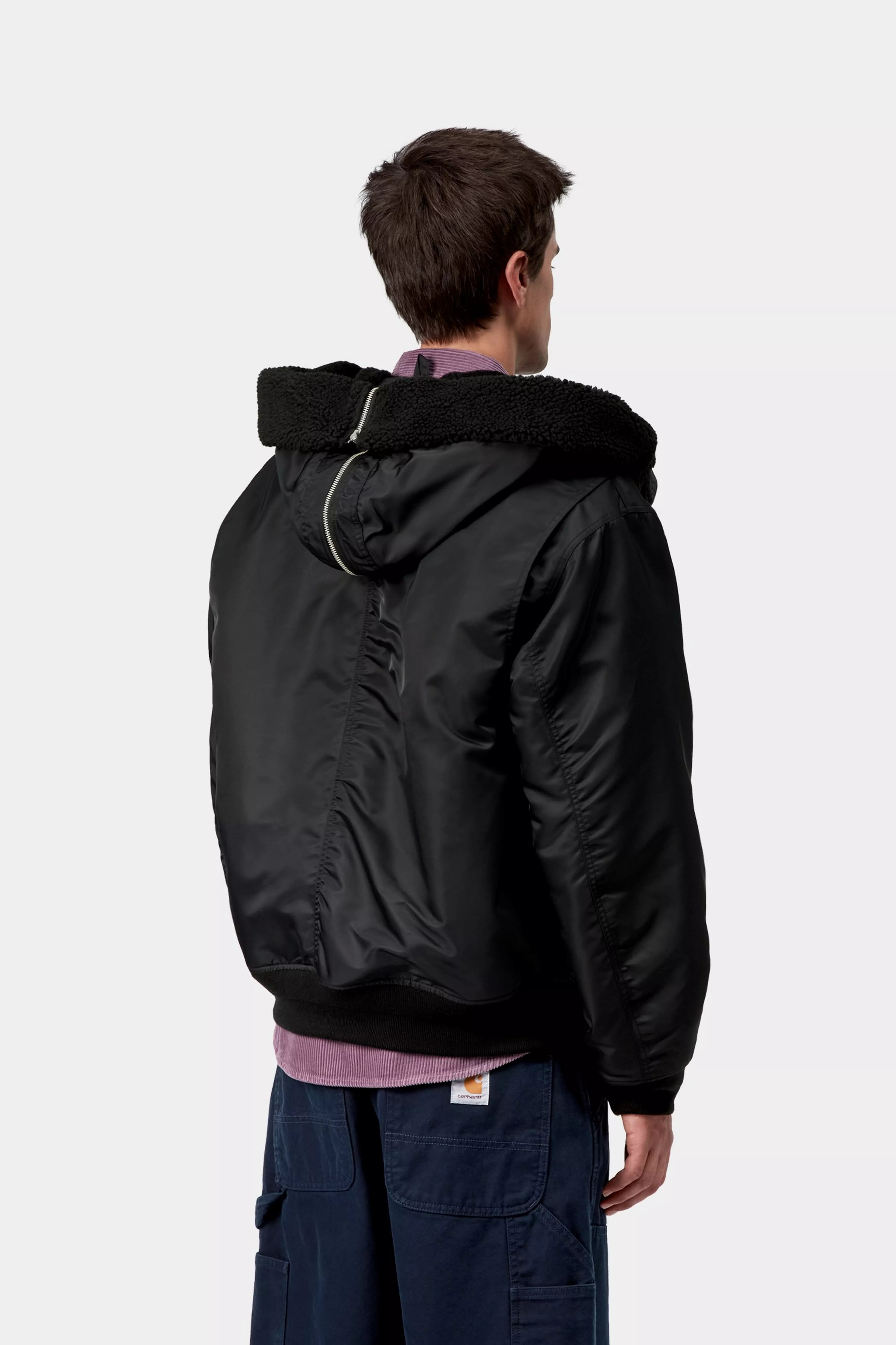 HOODED OLTERA BOMBER - Black / Black