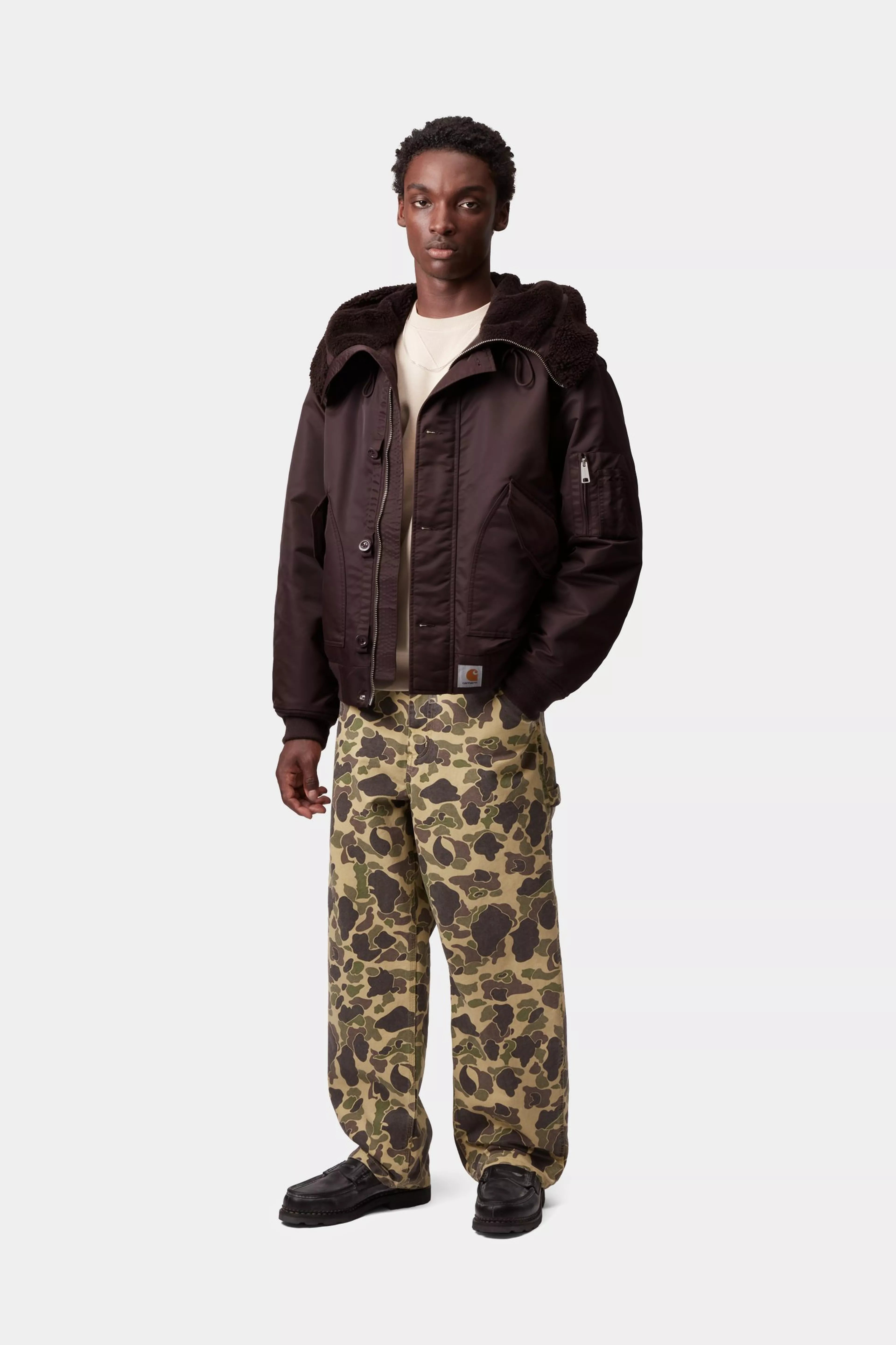 HOODED OLTERA BOMBER - Palisander / Angelite