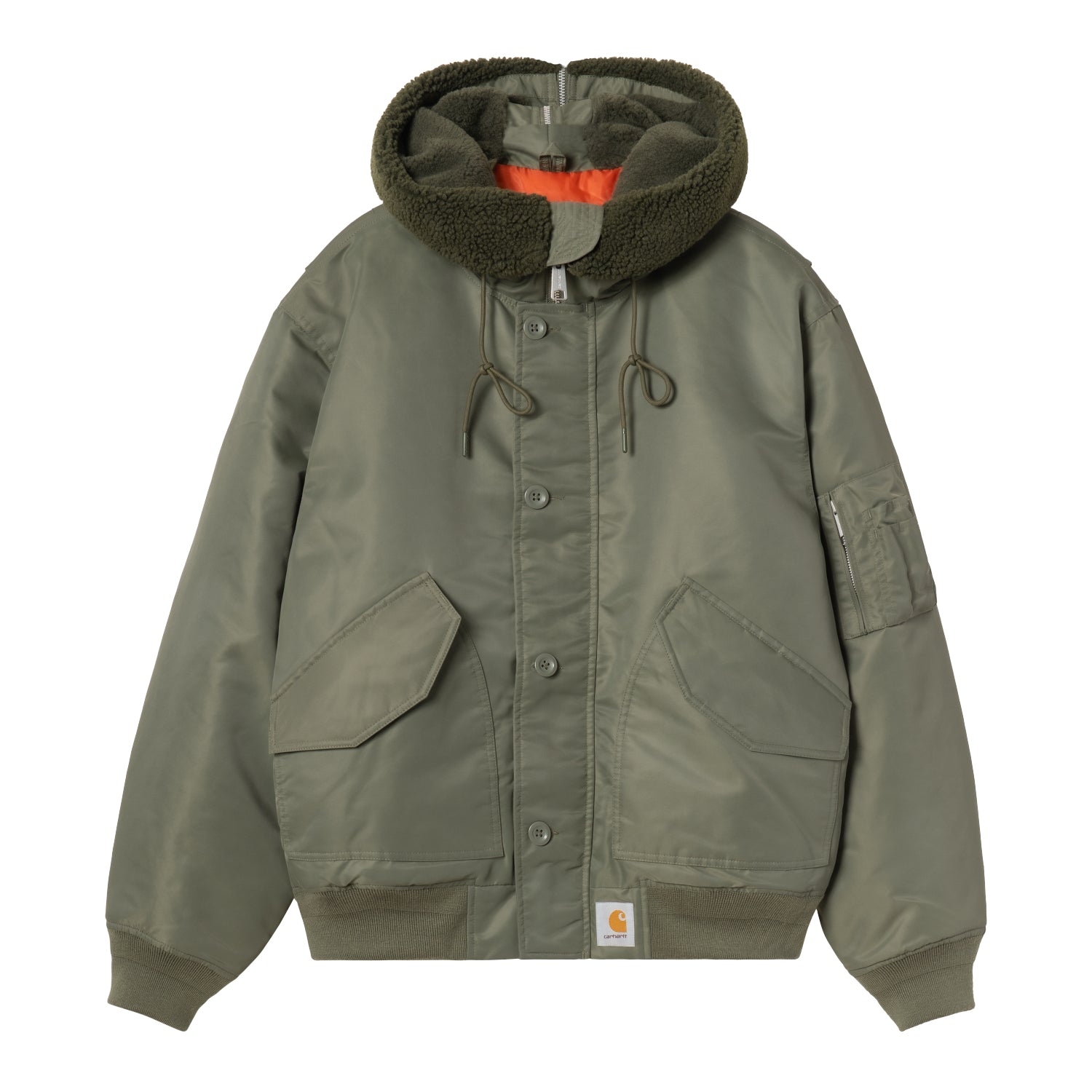 HOODED OLTERA BOMBER - Cypress / Persimmon