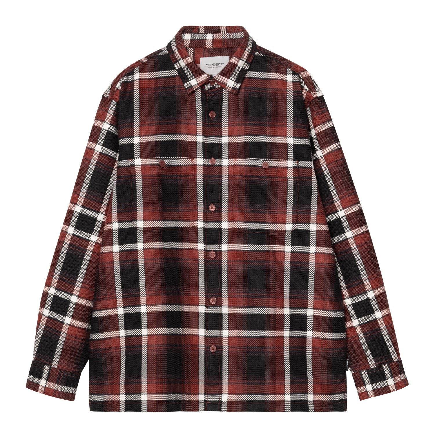 L/S VAUGHN SHIRT - Vaughn Check, Dark Brick