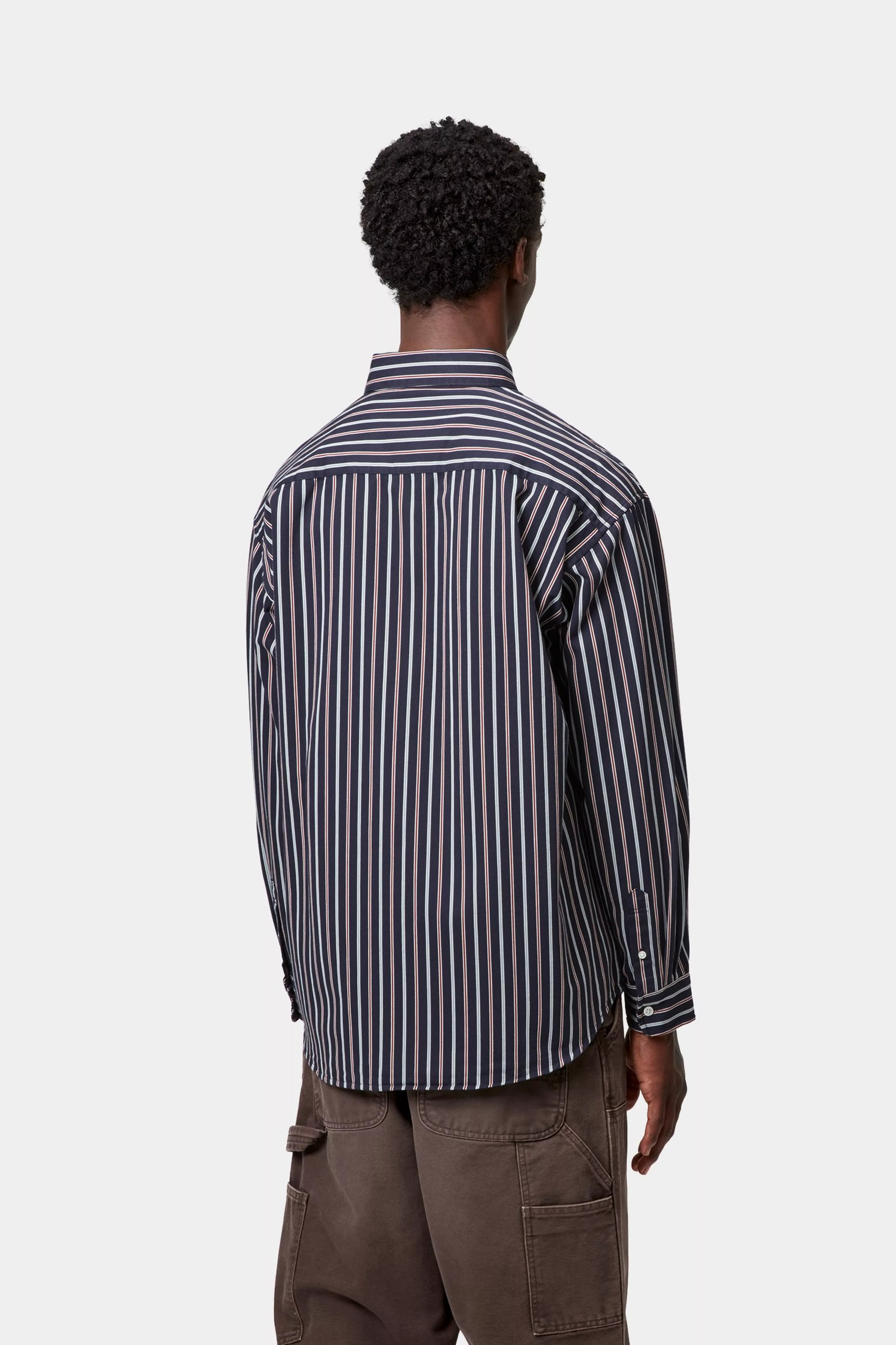 L/S PALANCE SHIRT - Palance Stripe, Dark Navy