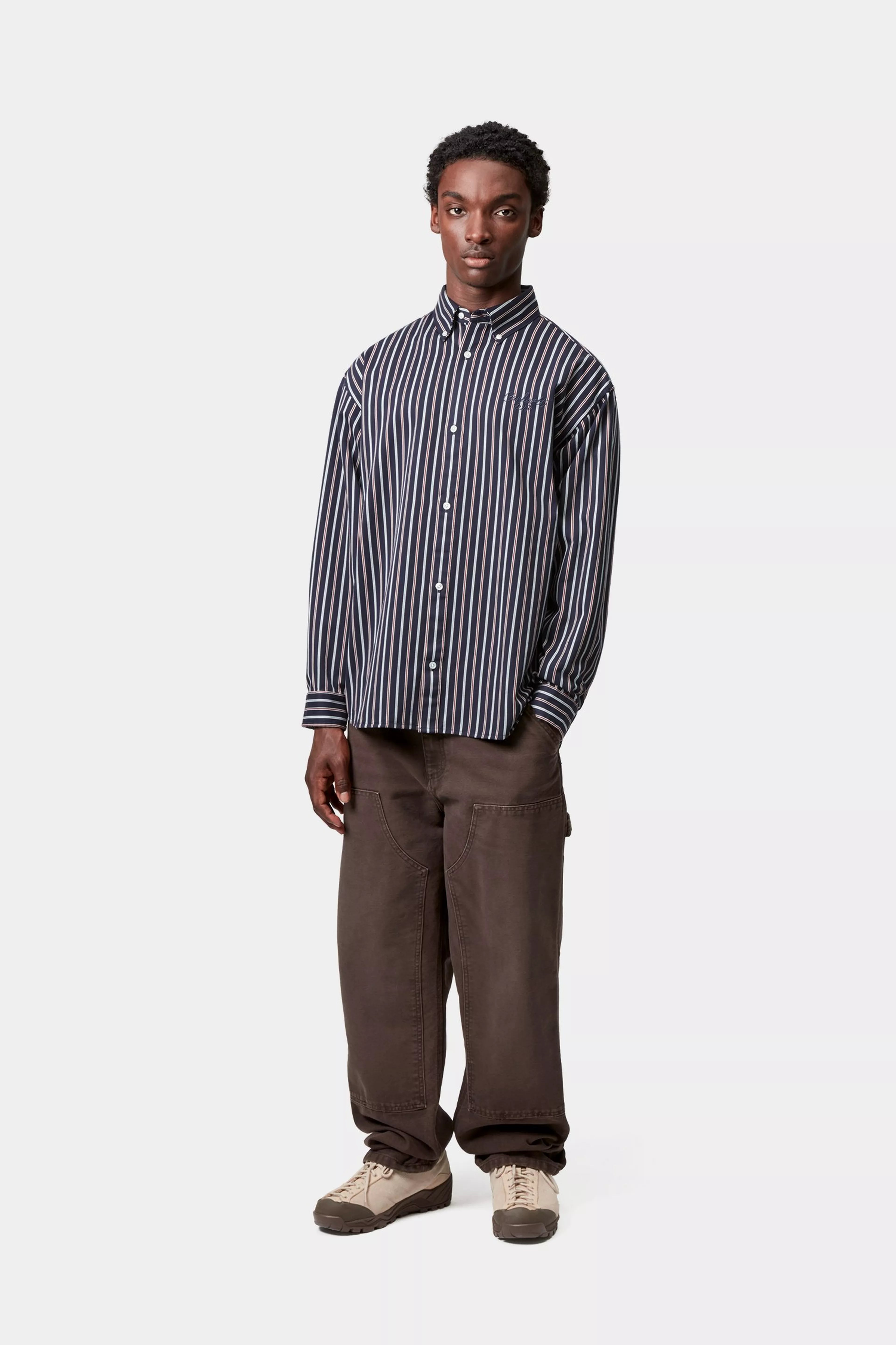 L/S PALANCE SHIRT - Palance Stripe, Dark Navy