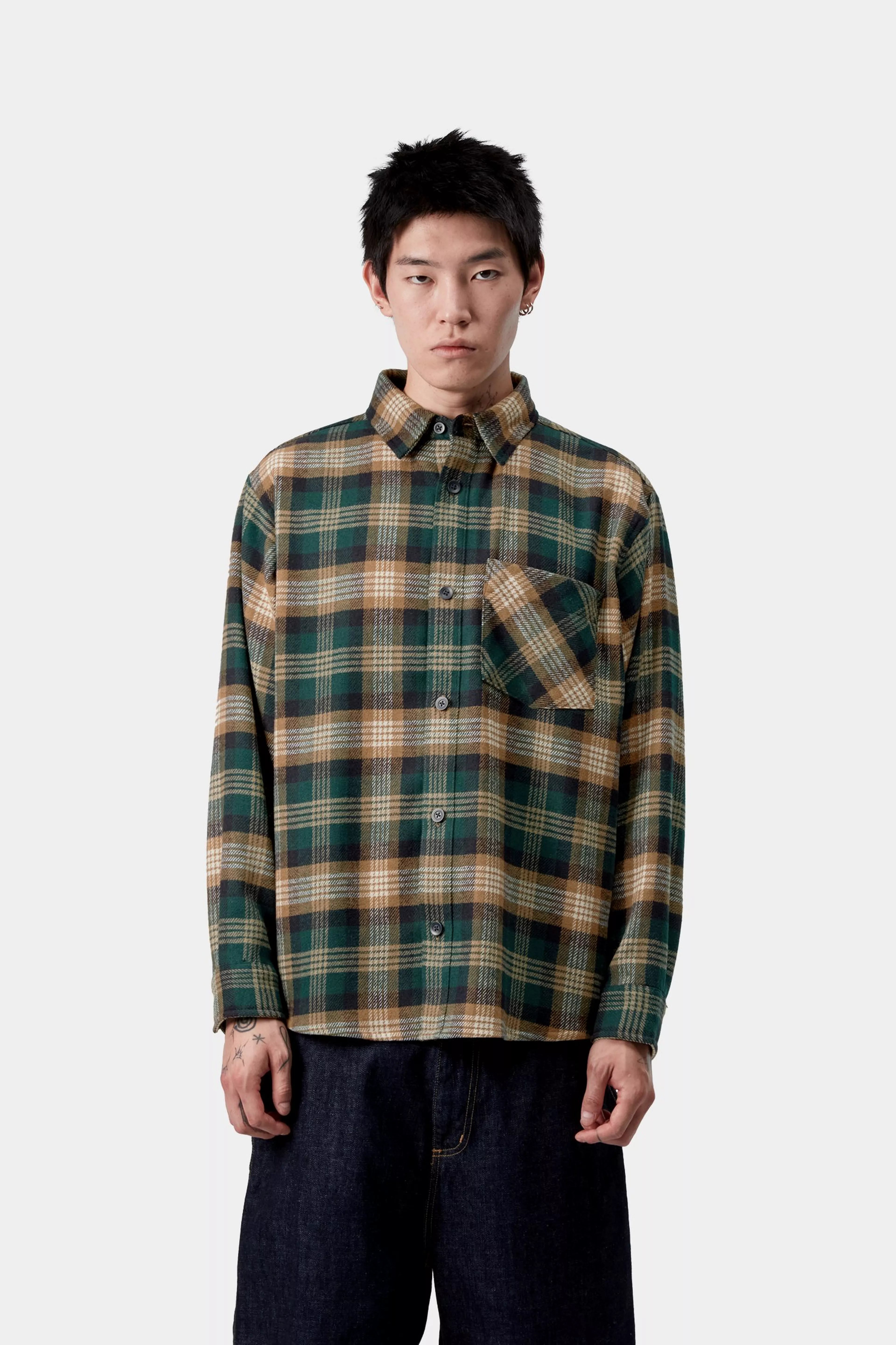 L/S DERN SHIRT - Dern Check, Hamilton Brown