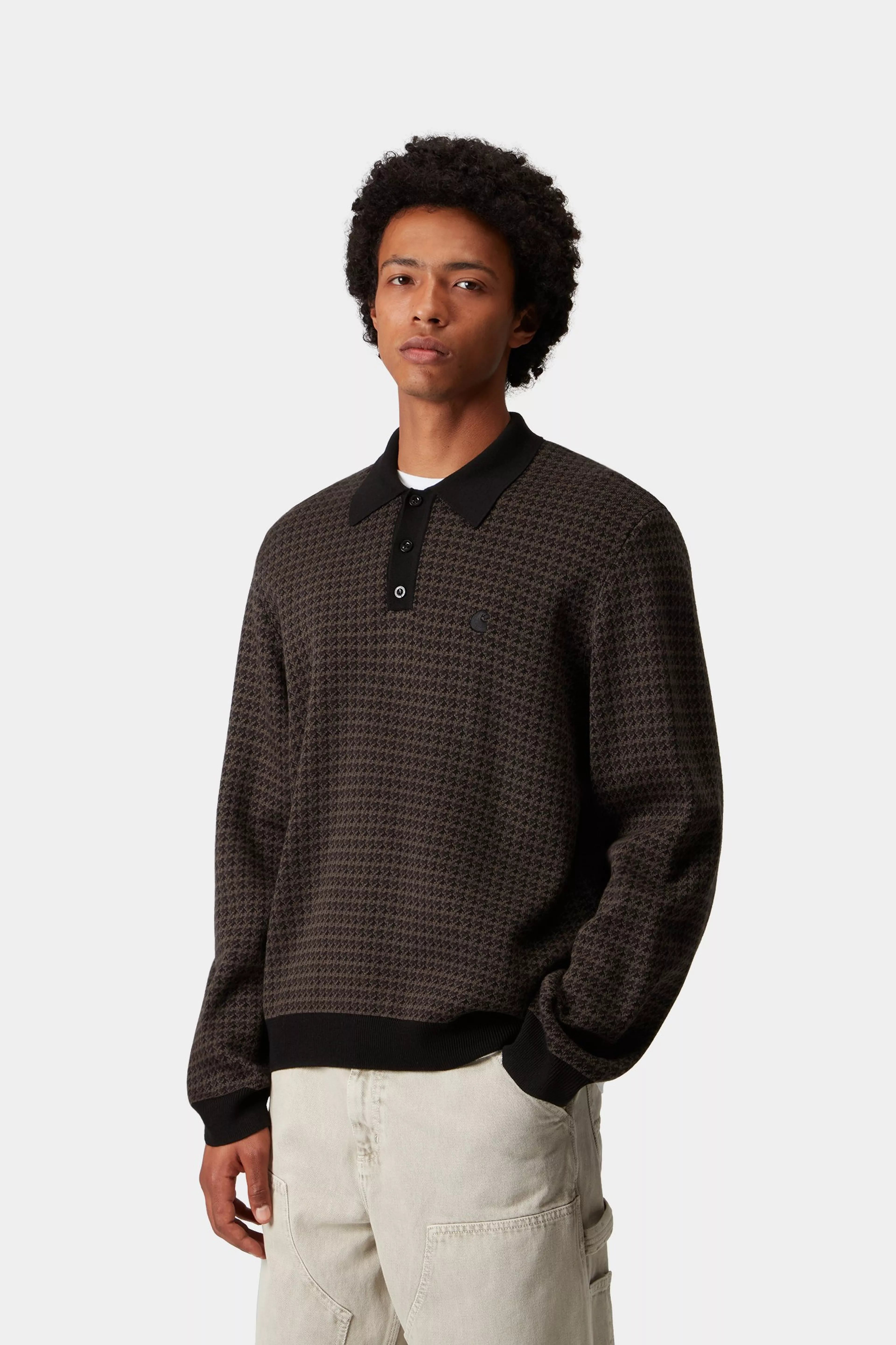 L/S LOWIS POLO - Lowis Houndstooth, Vitola Heather