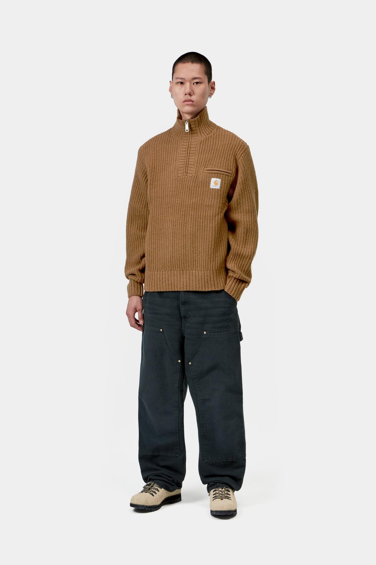 Detroit Half Zip Sweater - WIP H Brown