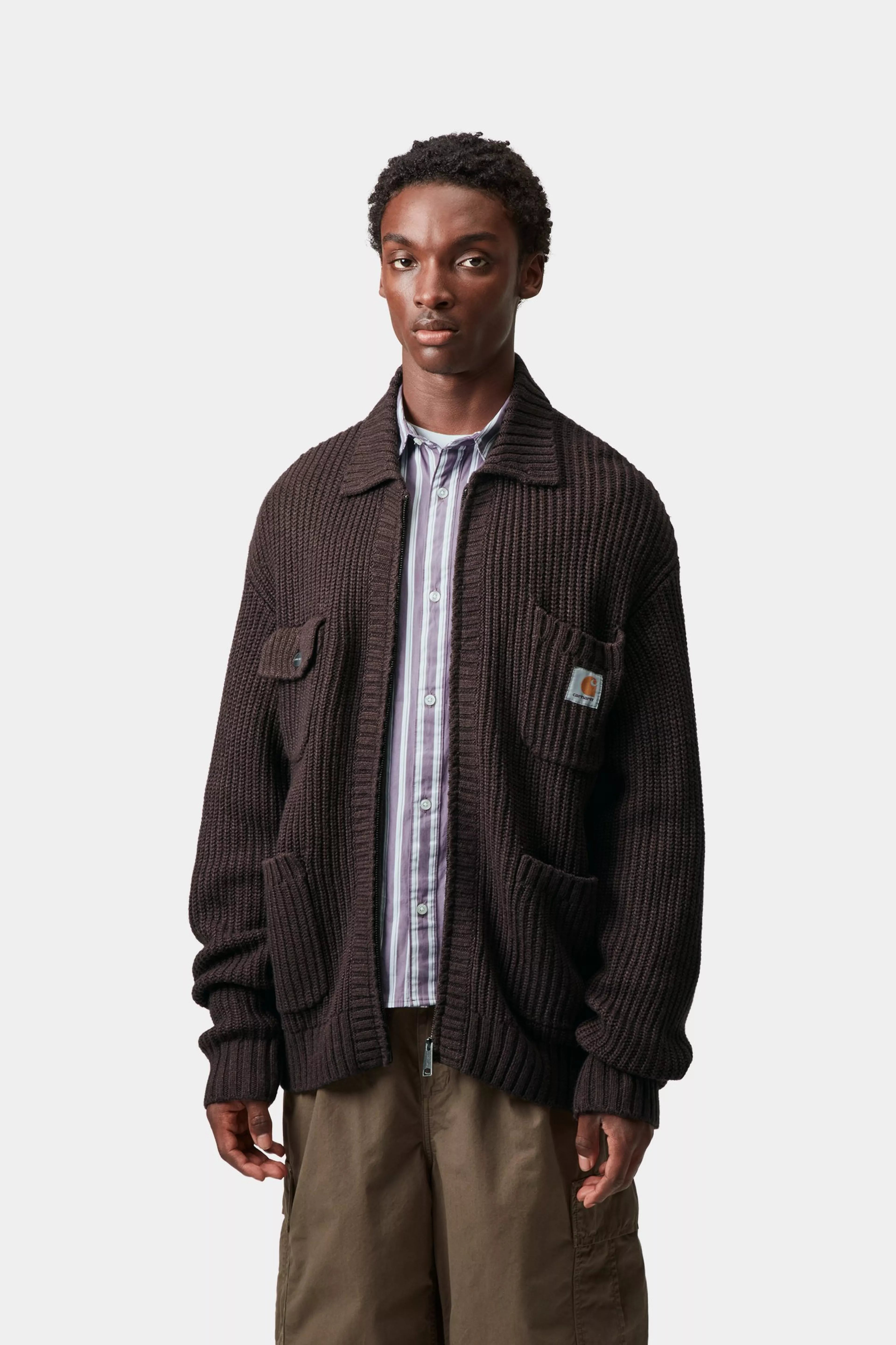 CHORE KNIT JACKET - Palisander