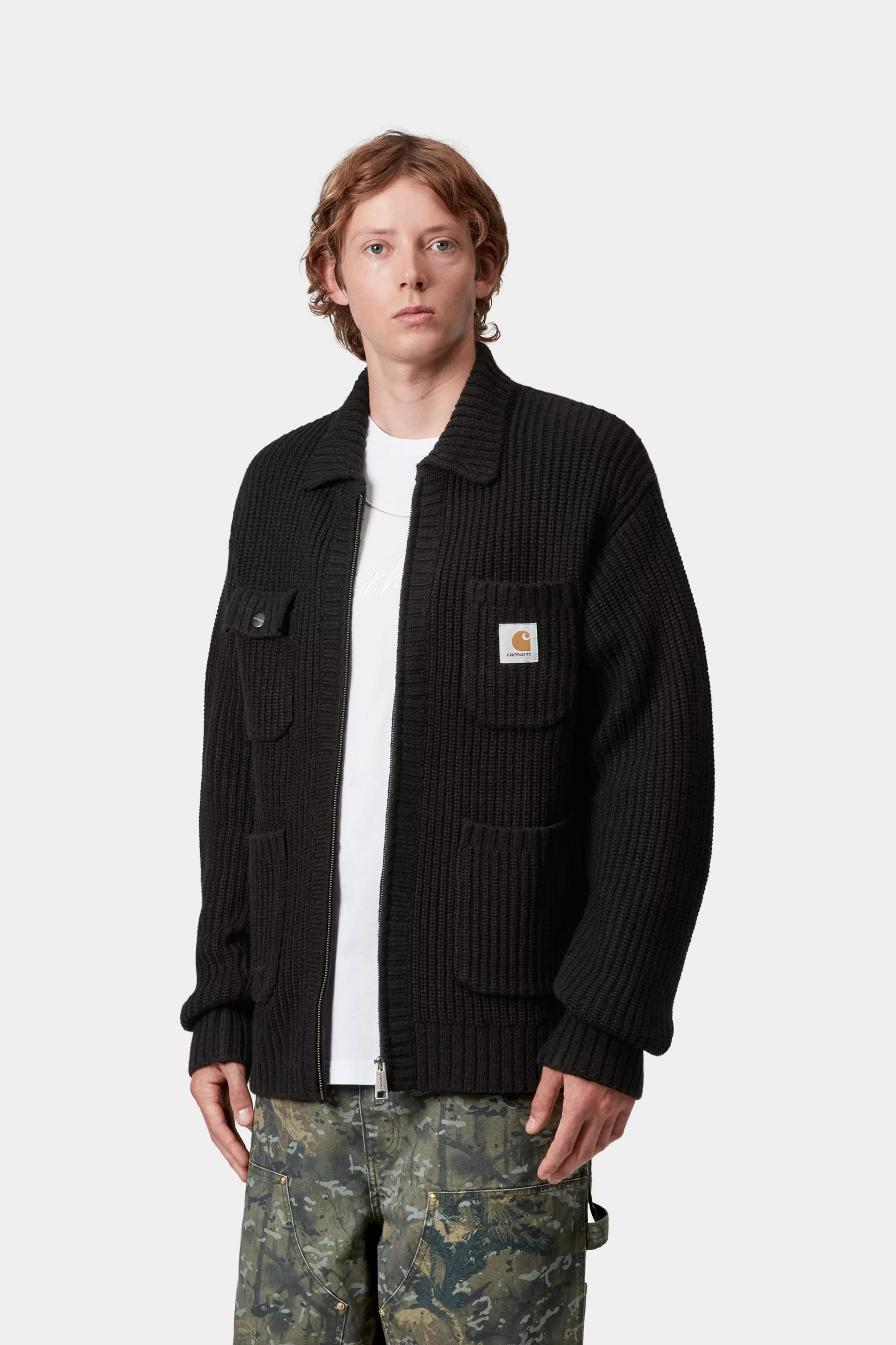 CHORE KNIT JACKET - Black