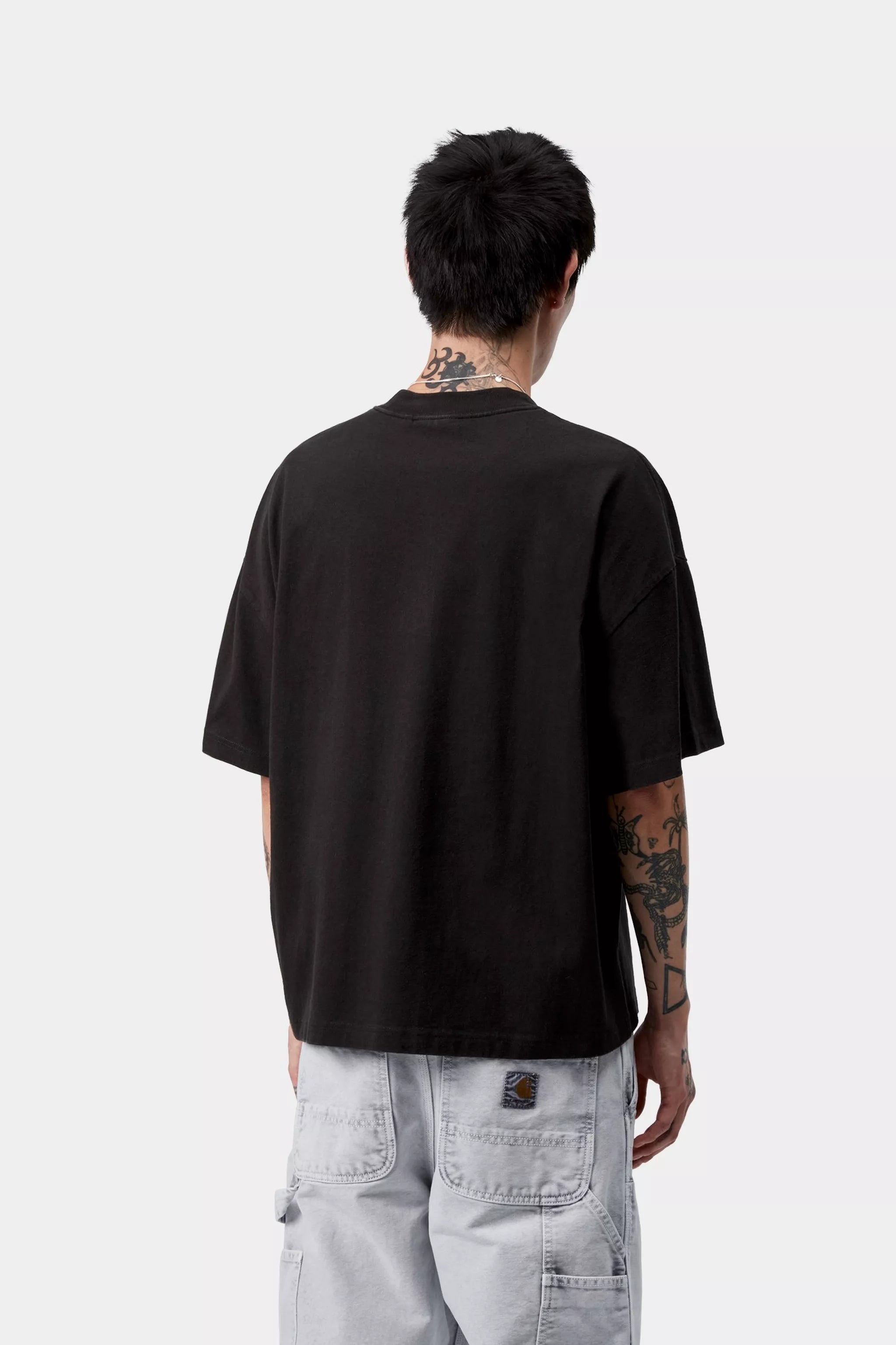 S/S HACKWORK T-SHIRT - Black (heavy stone wash)