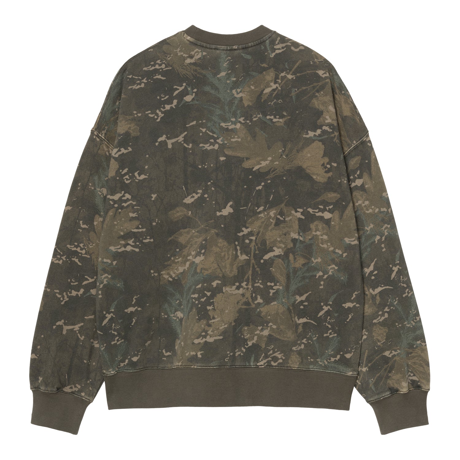 BENTON SWEAT - Camo Combi, Green, Garment dyed