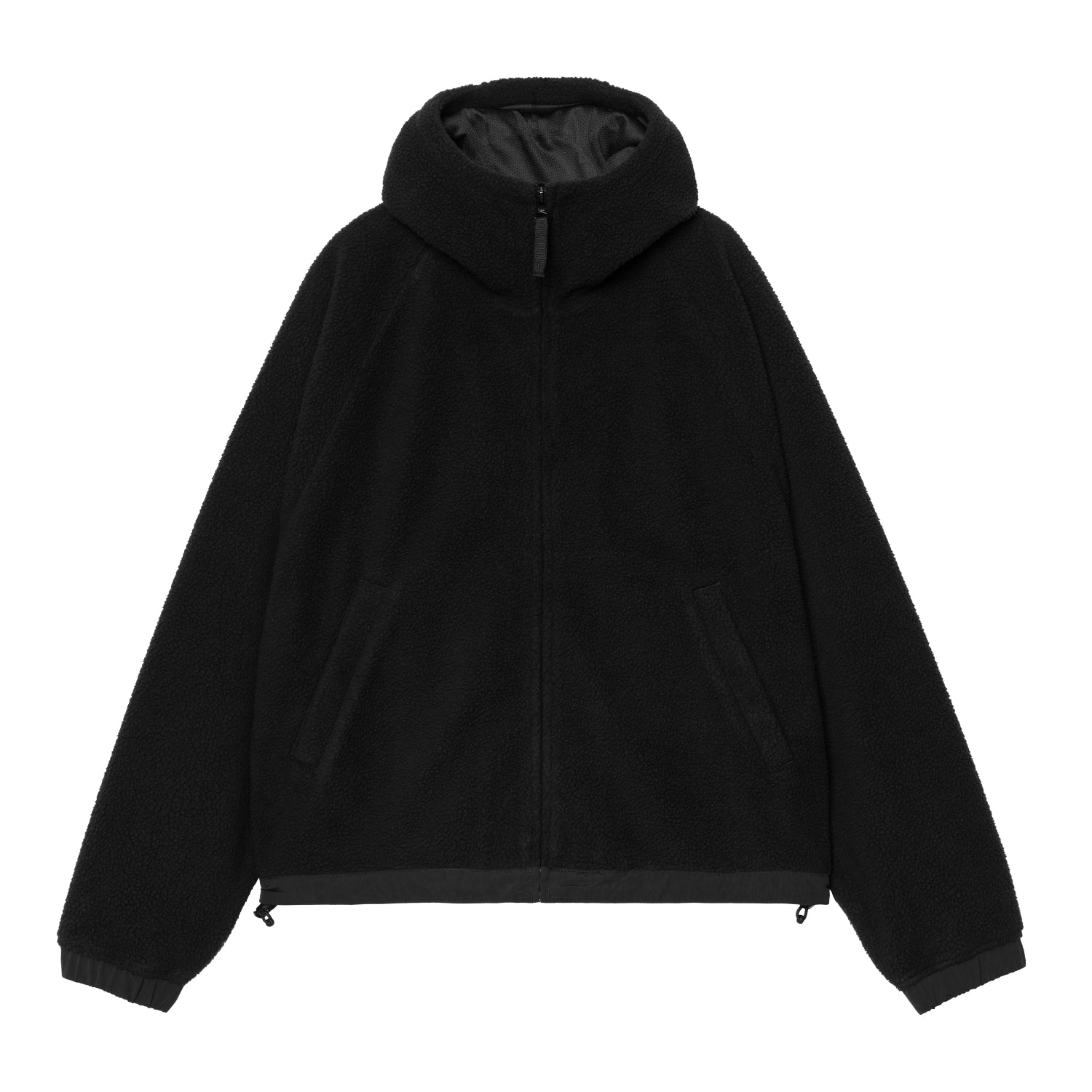 W' HOODED HELIX FLEECE JACKET - Black / Porphyry